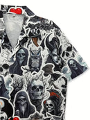 Men'S Skull Print Casual Shirt