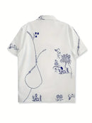Men's Casual Attire Floral Print Short Sleeve Shirt