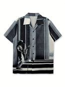 Men's Casual Saxophone Oil Painting Print