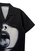 Men's Casual Dark Elements Abstract Shirt