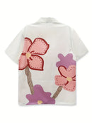 Men's Casual Floral Printed Button-Up Shirt
