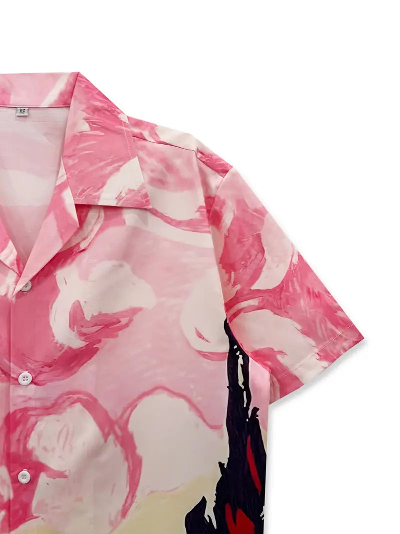 Men's Pink Floral Abstract Shirt