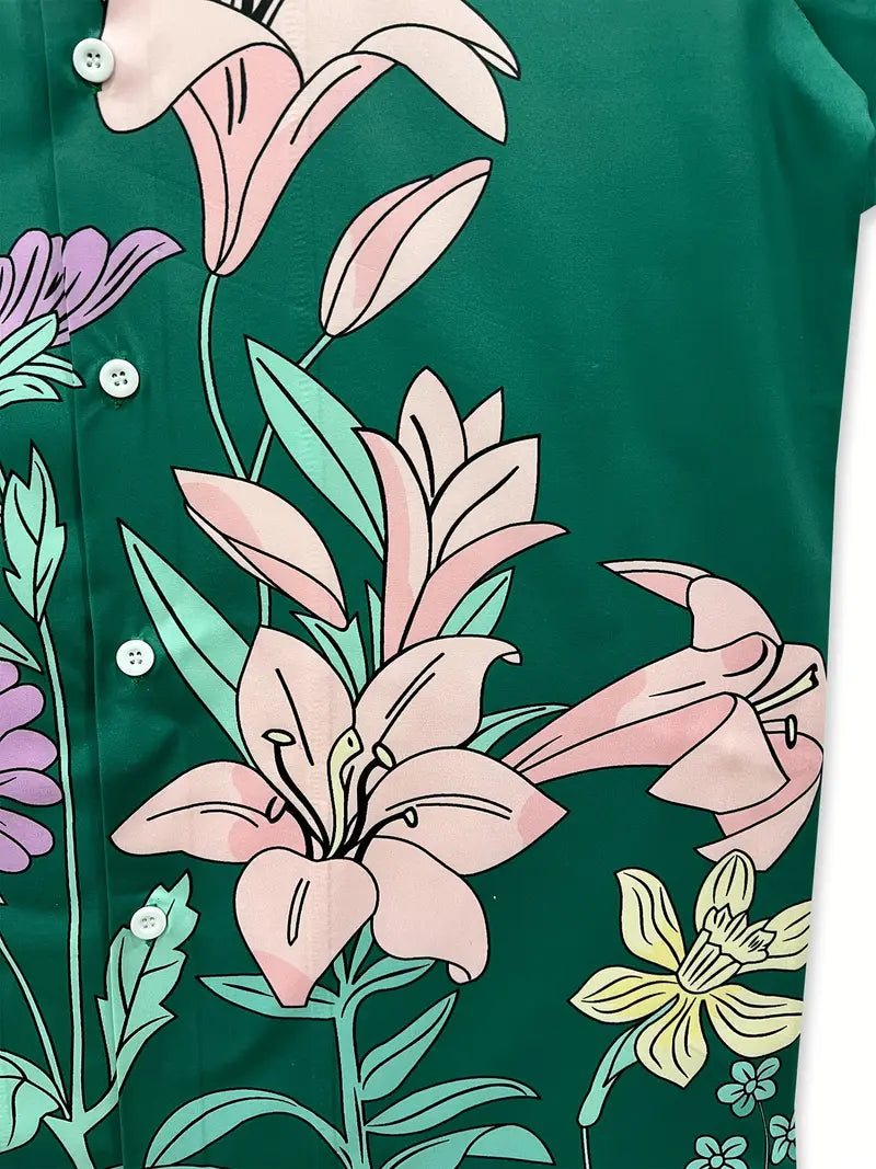 Men's Tropical Floral Print Shirt