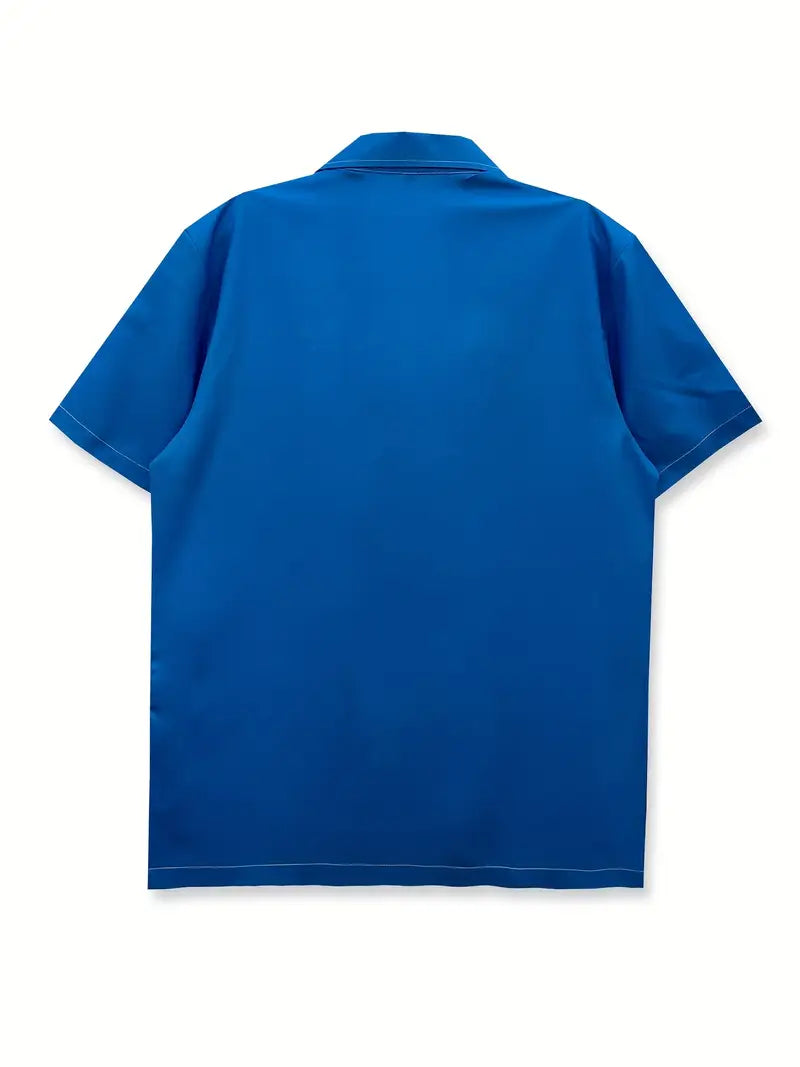 Men's Casual Blue Floral Shirt