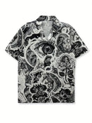 Men'S Floral Beach Retro Sketch Shirt