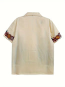 Men's Casual French Bulldog Print Button-Up Shirt