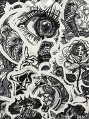 Men'S Floral Beach Retro Sketch Shirt