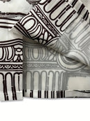 Men's Casual Face Sketch Print Button-Up Shirt