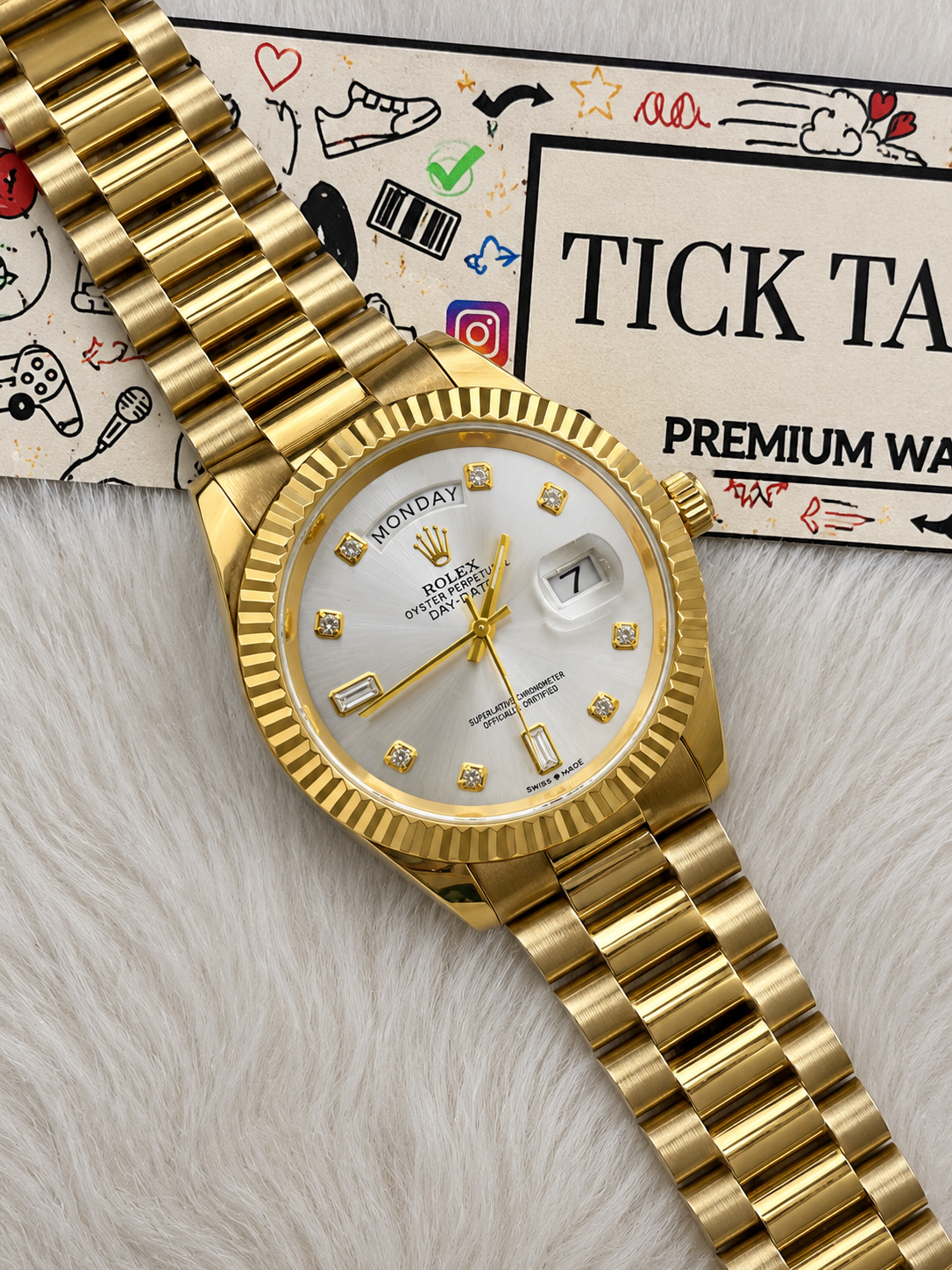 Centrix Gold Diamond Day-Date Watch