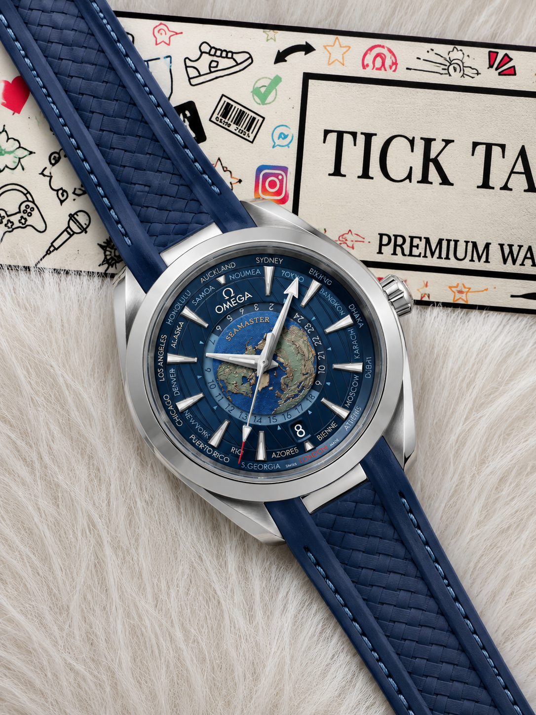 Ocean Blue World Time Automatic Men’s Watch