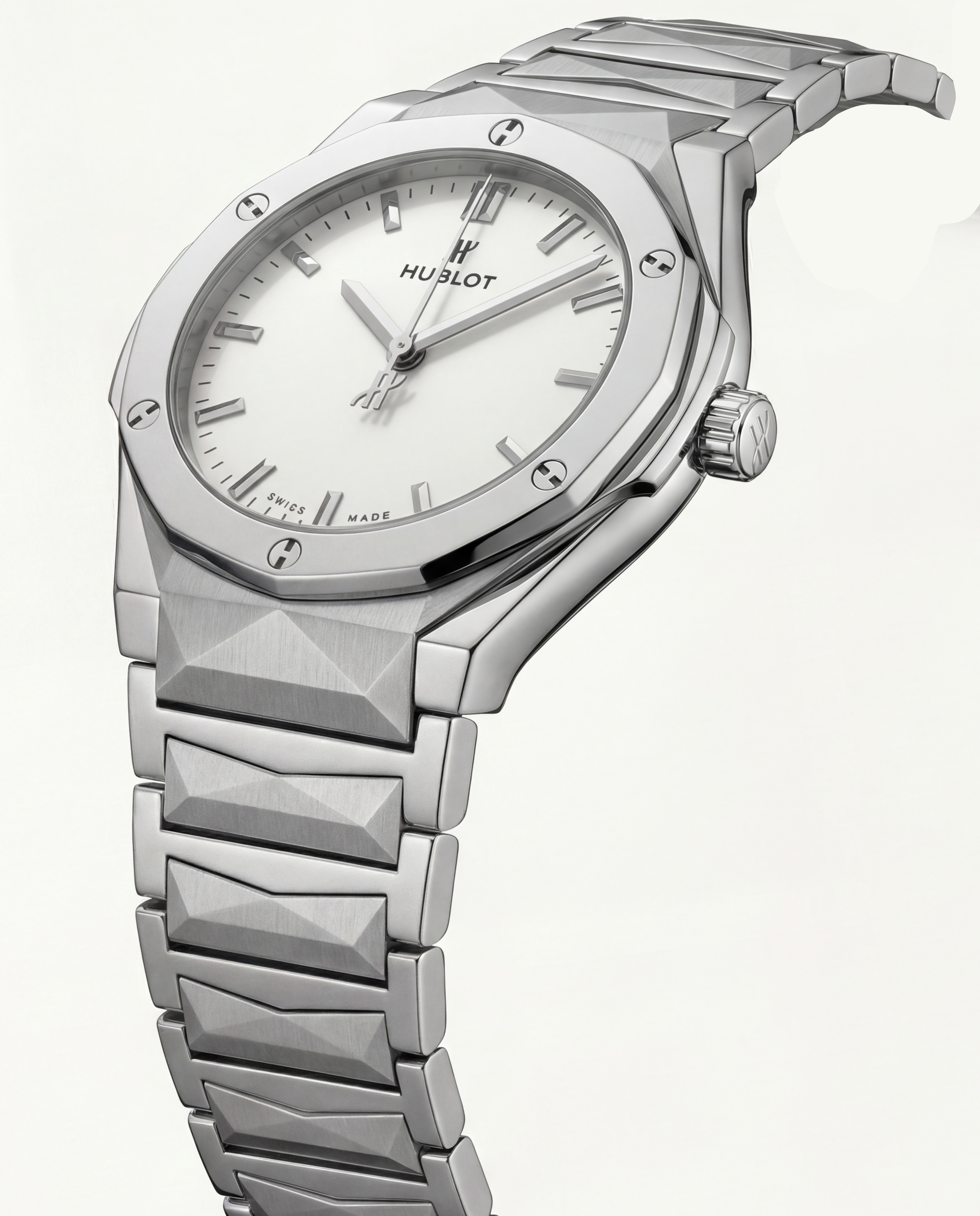 Silver White Luxury Steel Men’s Watch with Minimal Dial