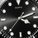 Men’s Stainless Steel Black Diver-Style Watch