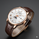 Men’s Luxury Rose-Gold Multi-Function Calendar Watch
