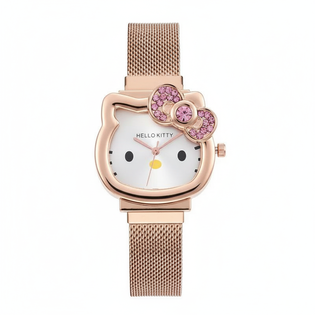 Hello Kitty Rose-Gold Crystal Bow Women’s Watch