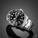 Men’s Stainless Steel Black Diver-Style Watch