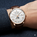 Men’s Luxury Rose-Gold Multi-Function Calendar Watch