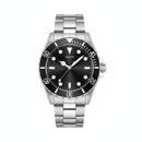 Men’s Stainless Steel Black Diver-Style Watch