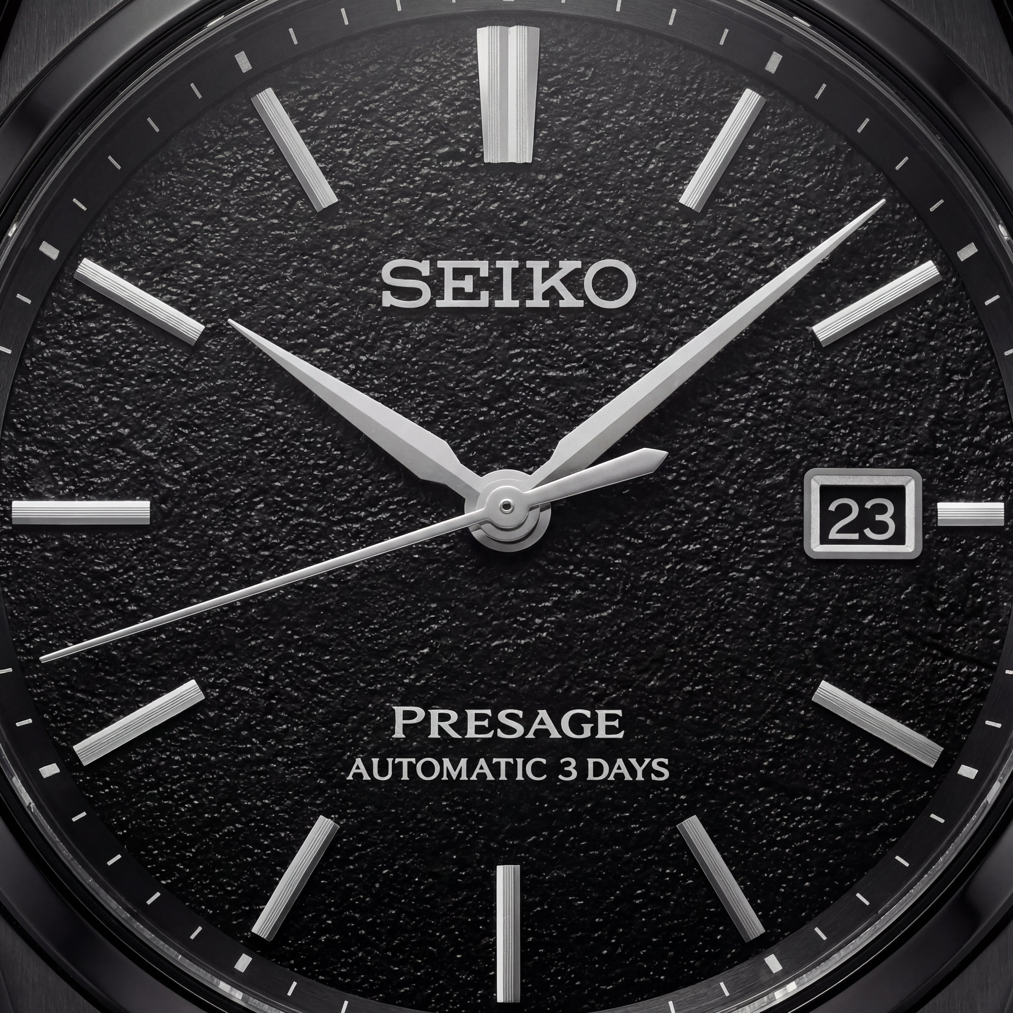 Black Textured Dial Automatic Power Reserve Men’s Watch
