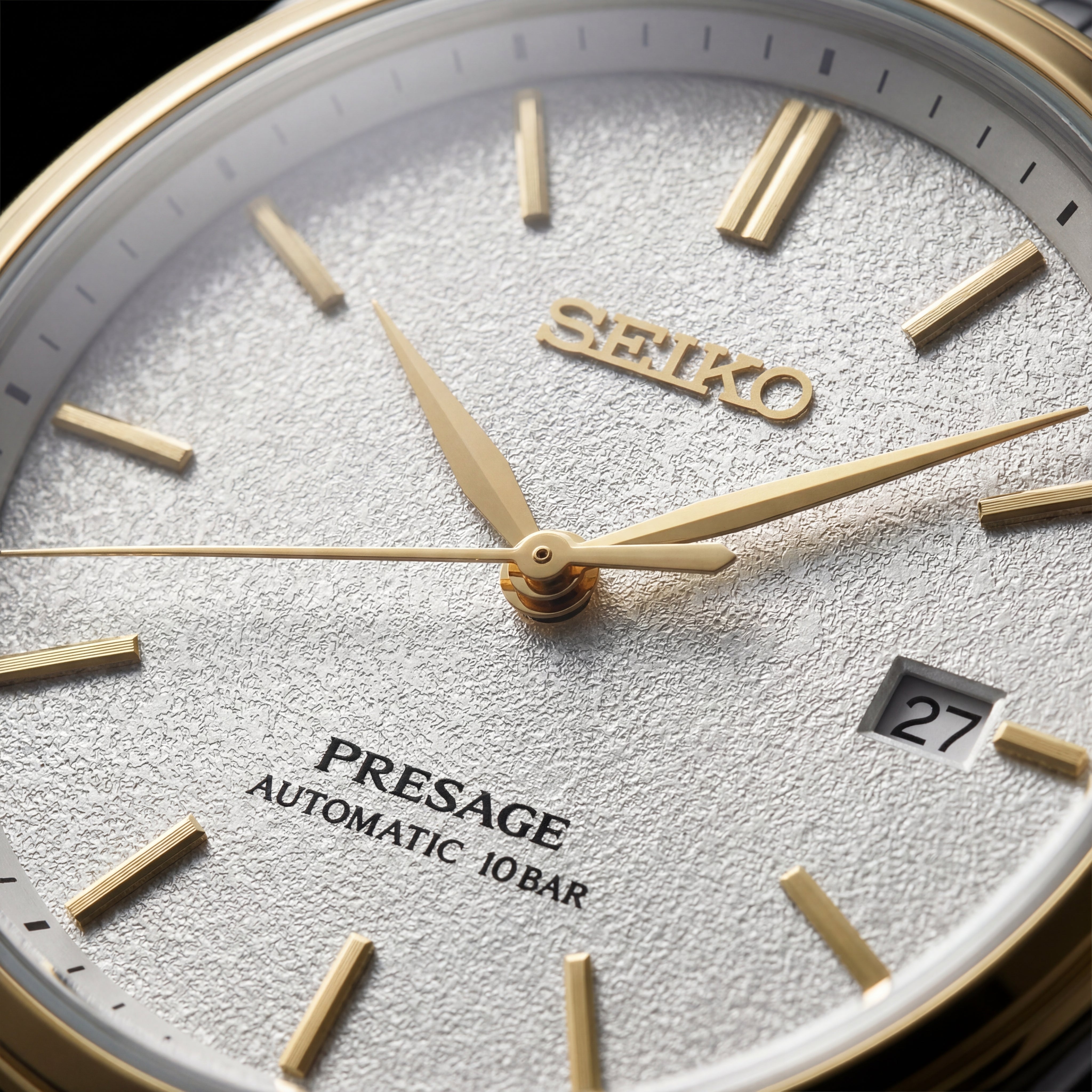 Silver & Gold Bezel Textured Dial Automatic Classic Men’s Watch