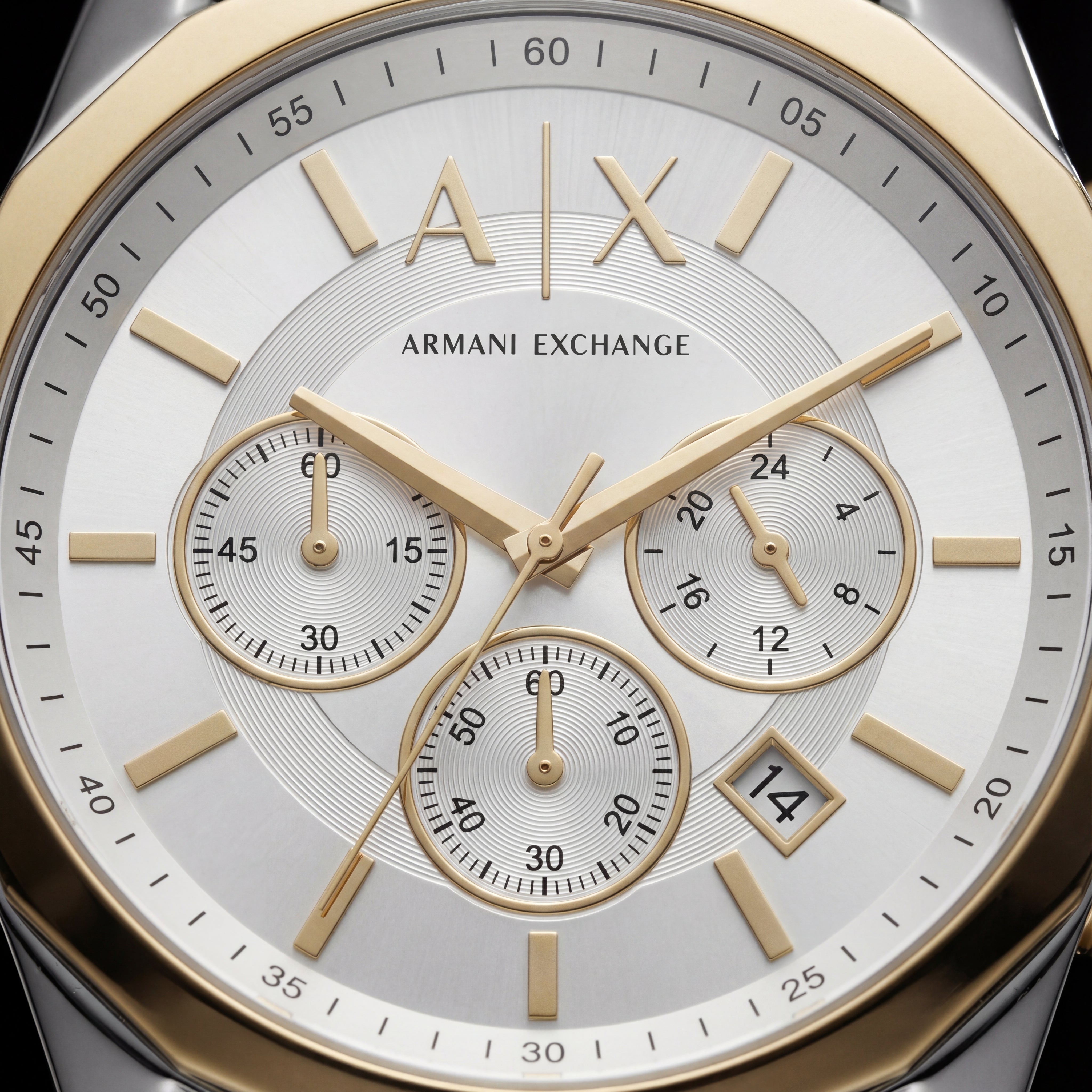 Centrix Ivory Silver–Gold Chronograph Watch