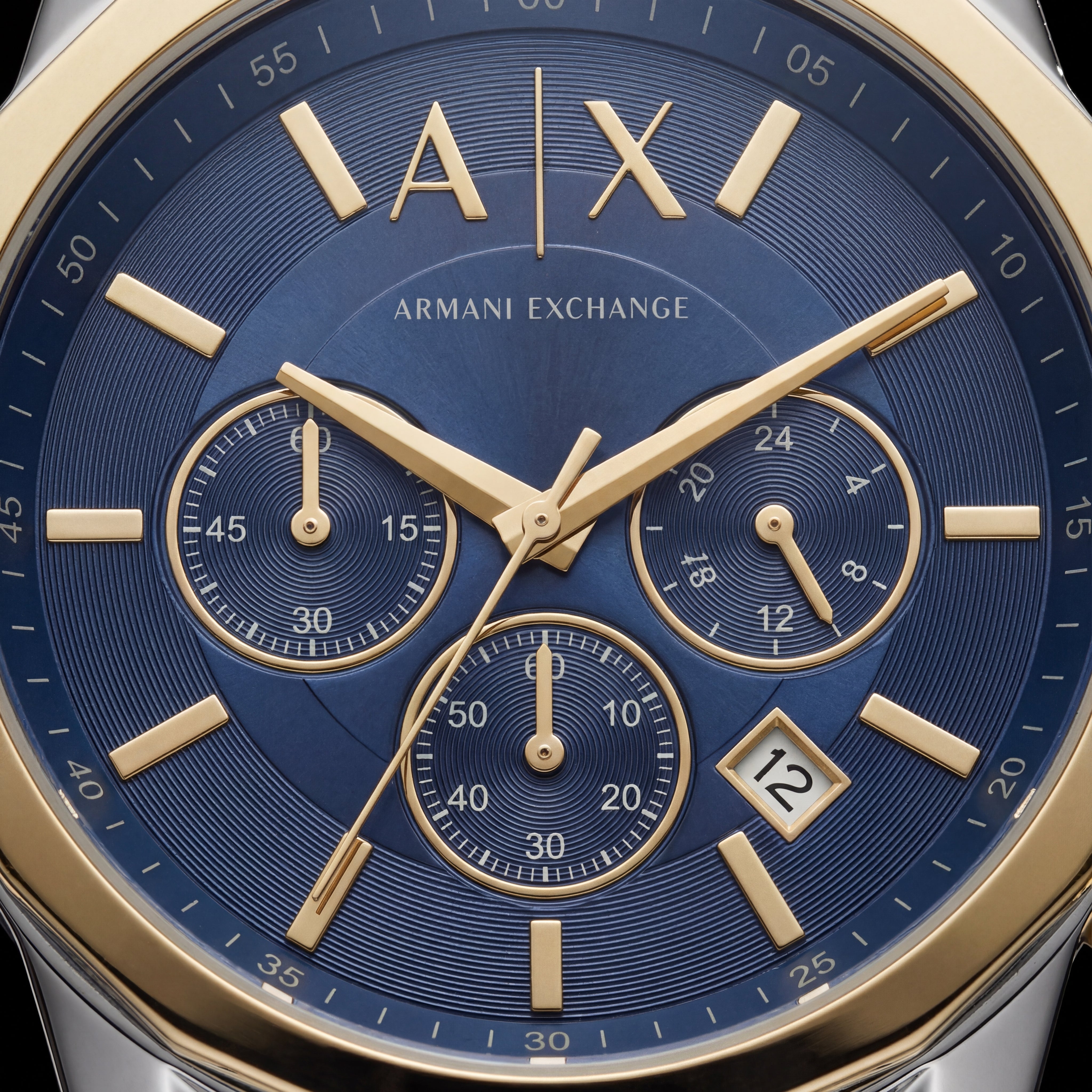 Centrix Royal Blue Silver–Gold Chronograph Watch
