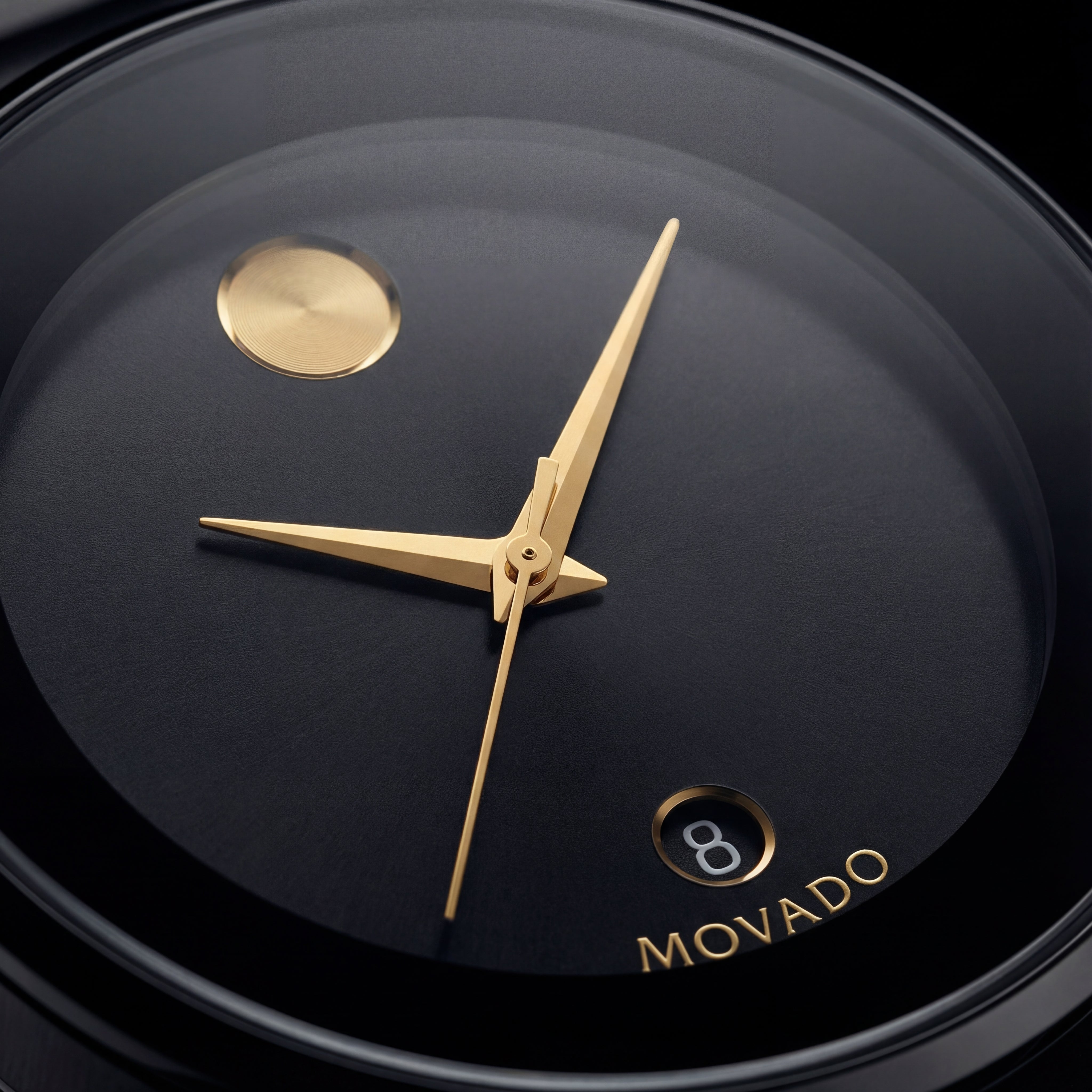 Midnight Black Gold Accent Minimalist Men’s Watch