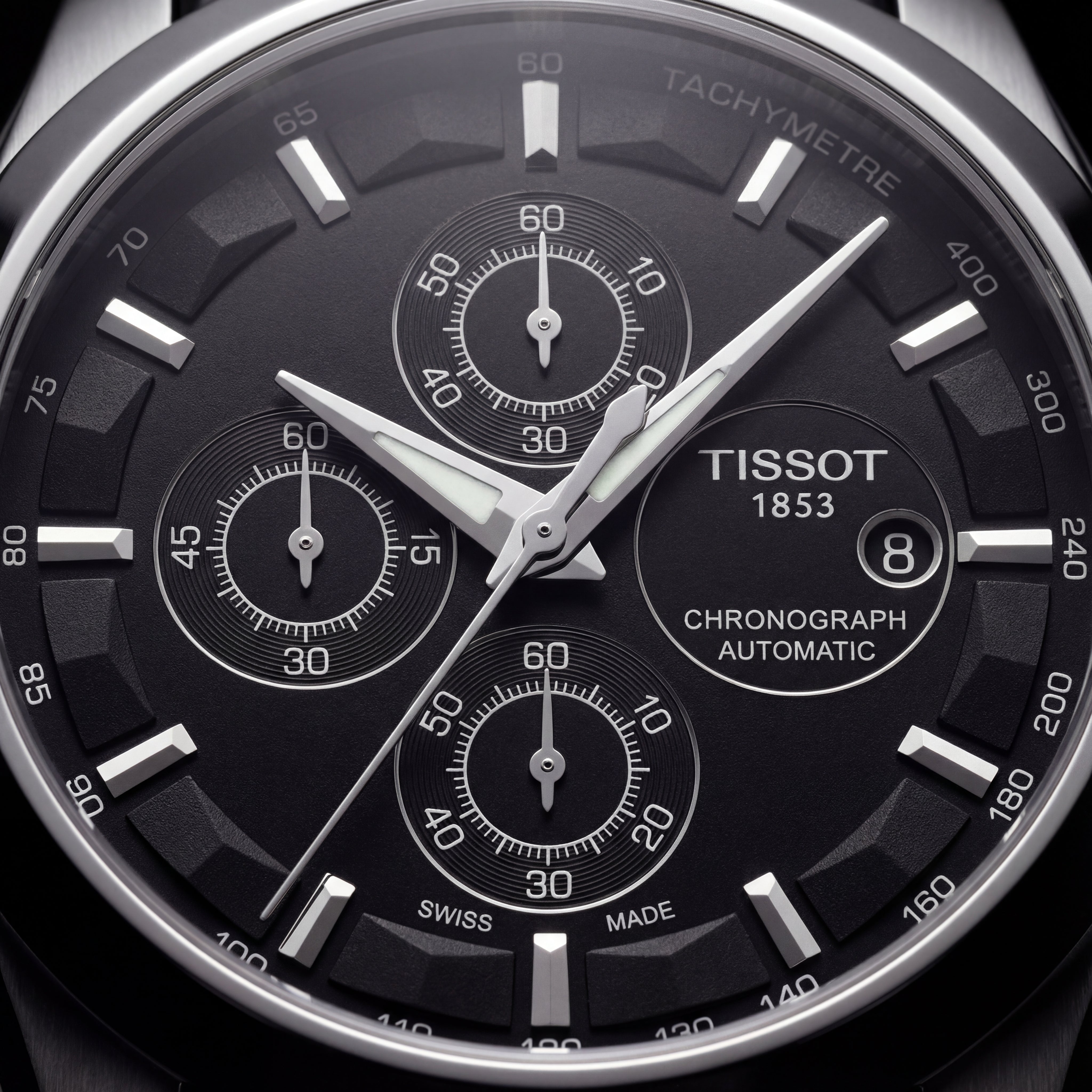 Black Dial Automatic Chronograph Men’s Leather Strap Watch