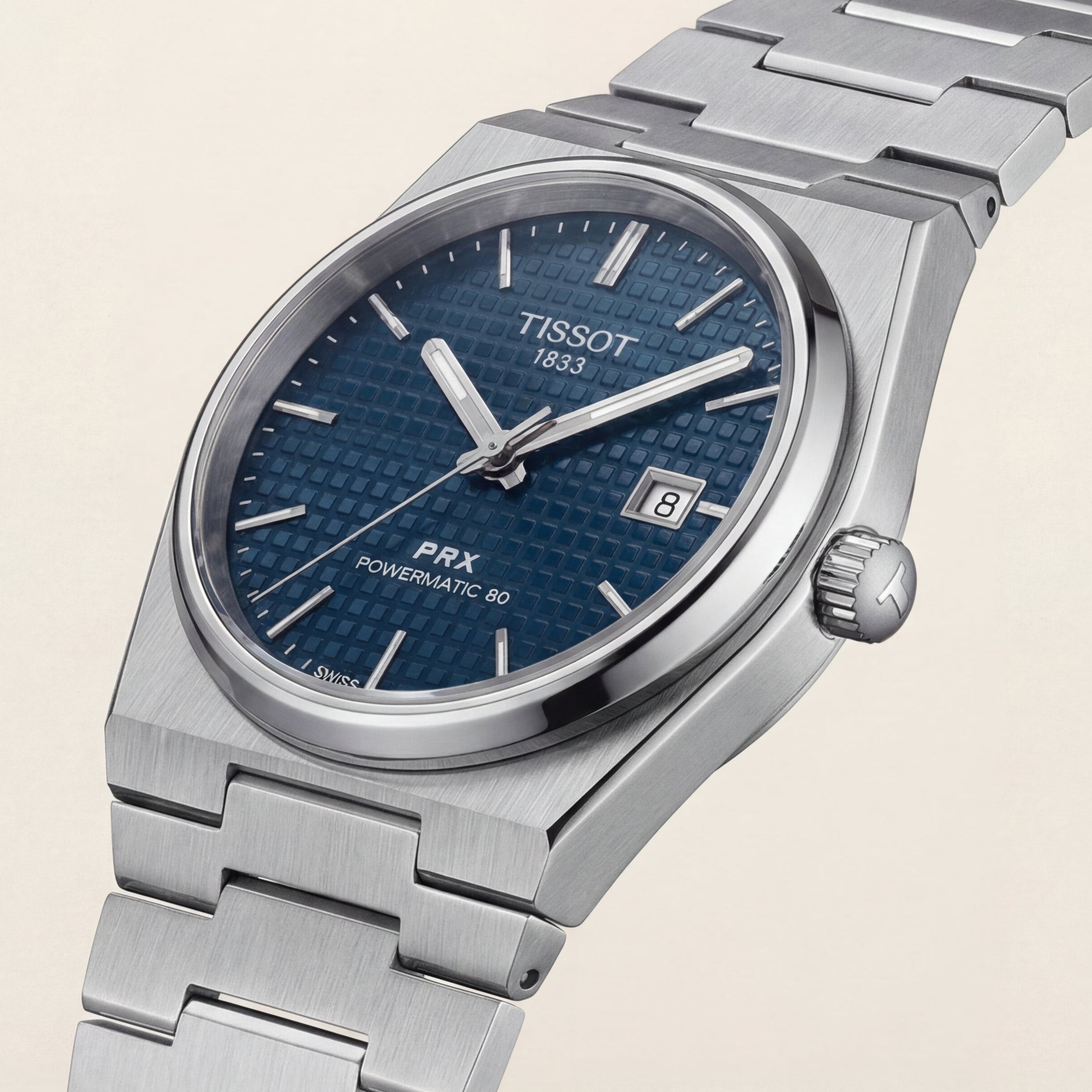 Deep Blue Textured Dial Automatic Steel Watch