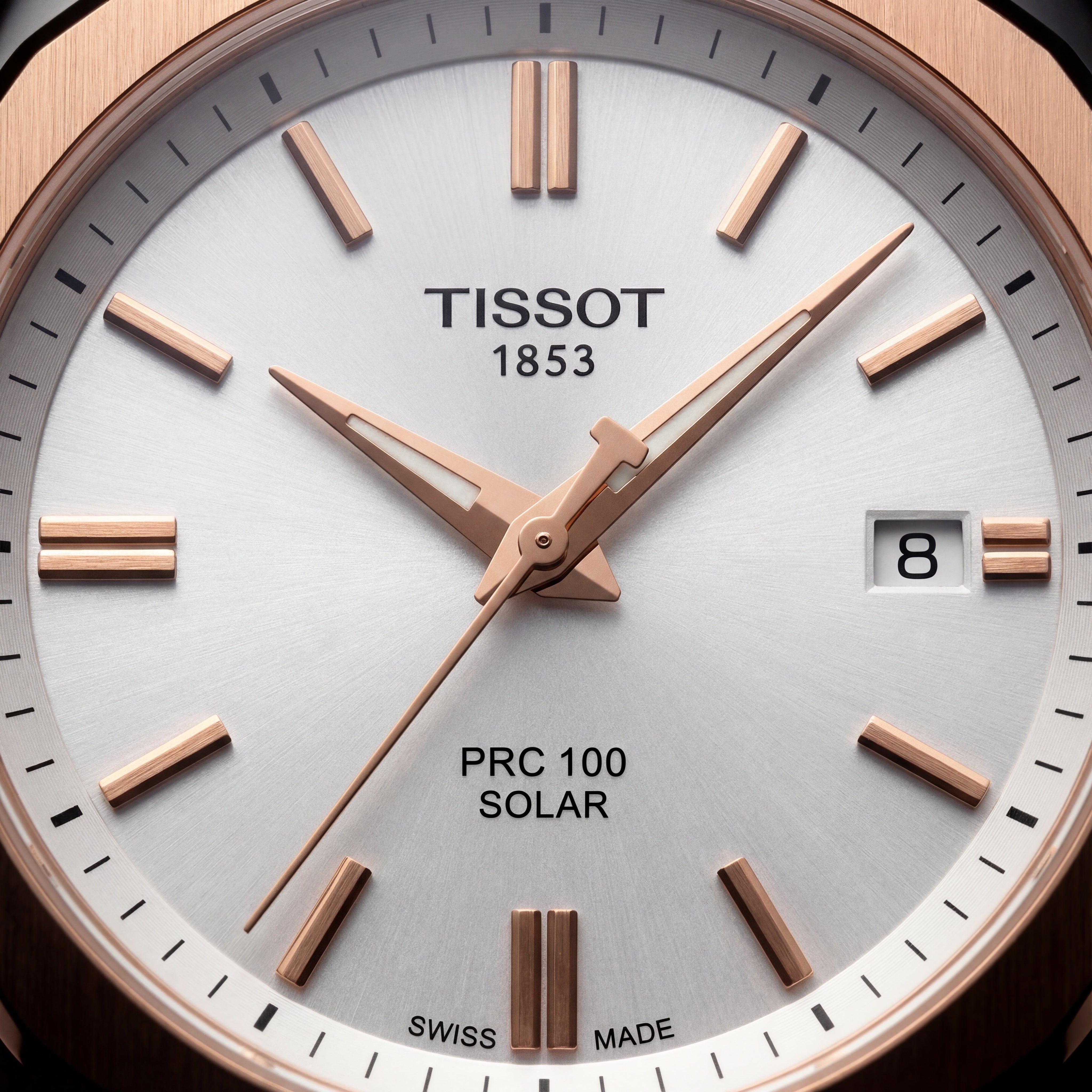 Two-Tone Rose Gold Solar Quartz Stainless Steel Classic Watch