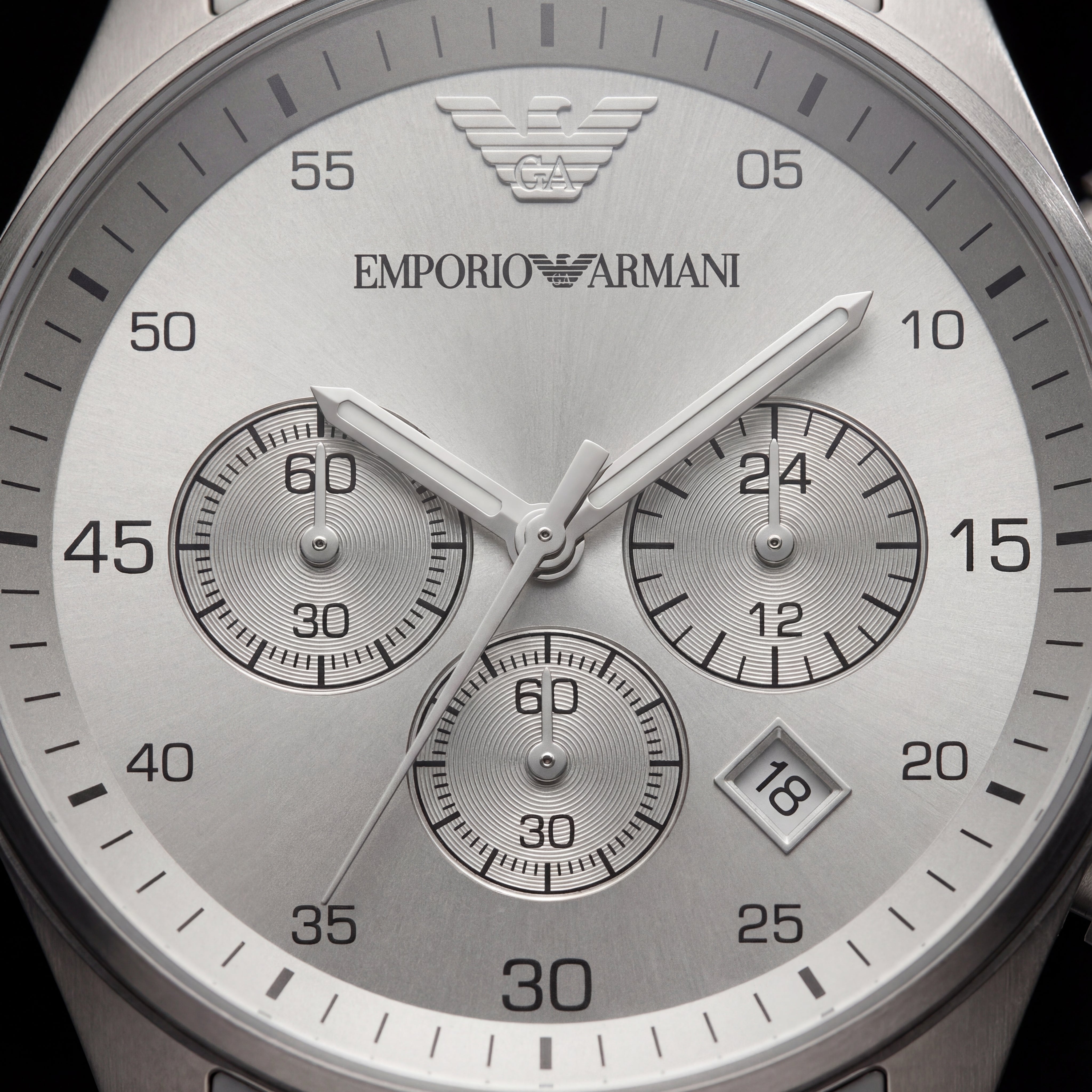Silver Grey Chronograph Stainless Steel Men’s Watch