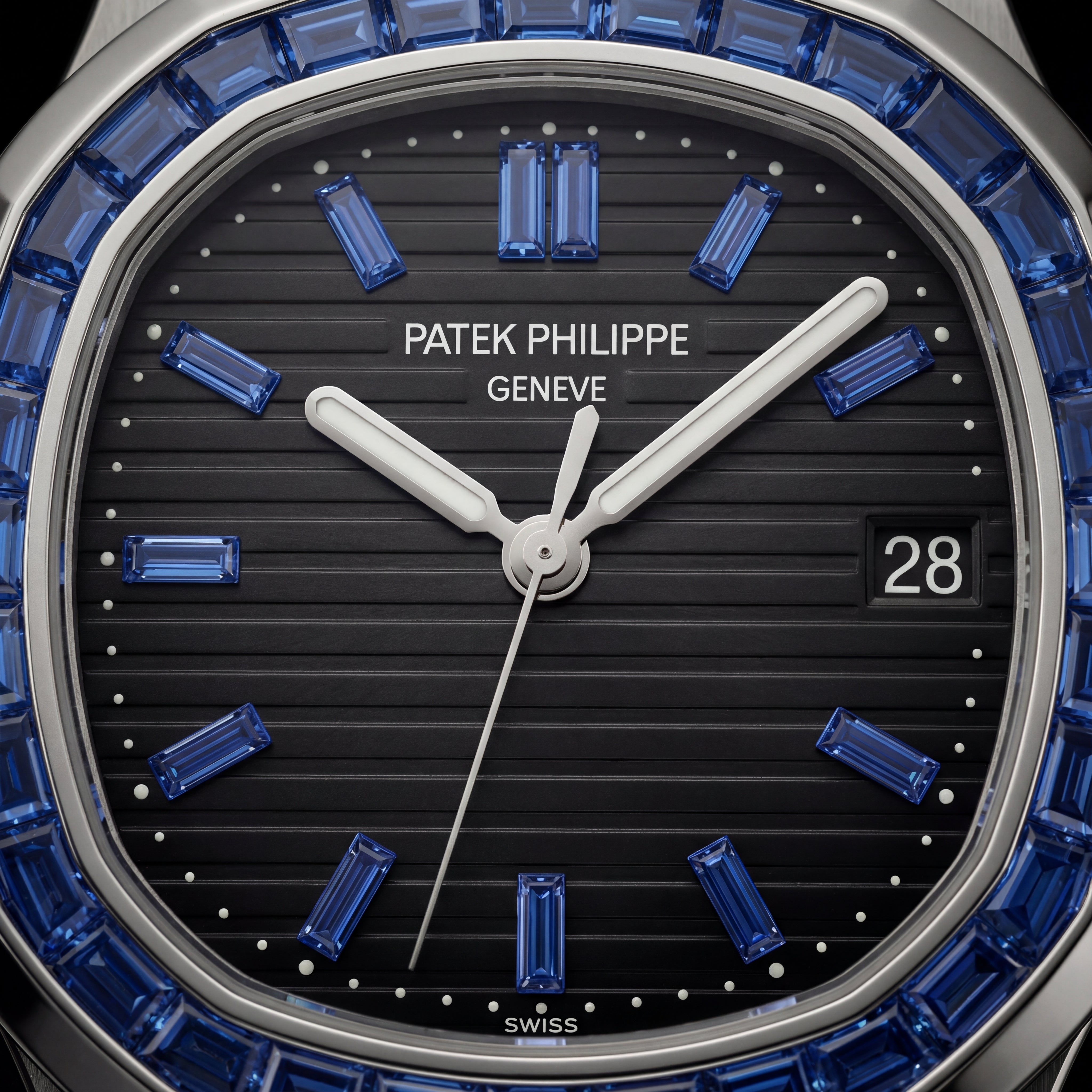 Silver Blue Crystal Bezel Luxury Steel Watch – Premium Edition