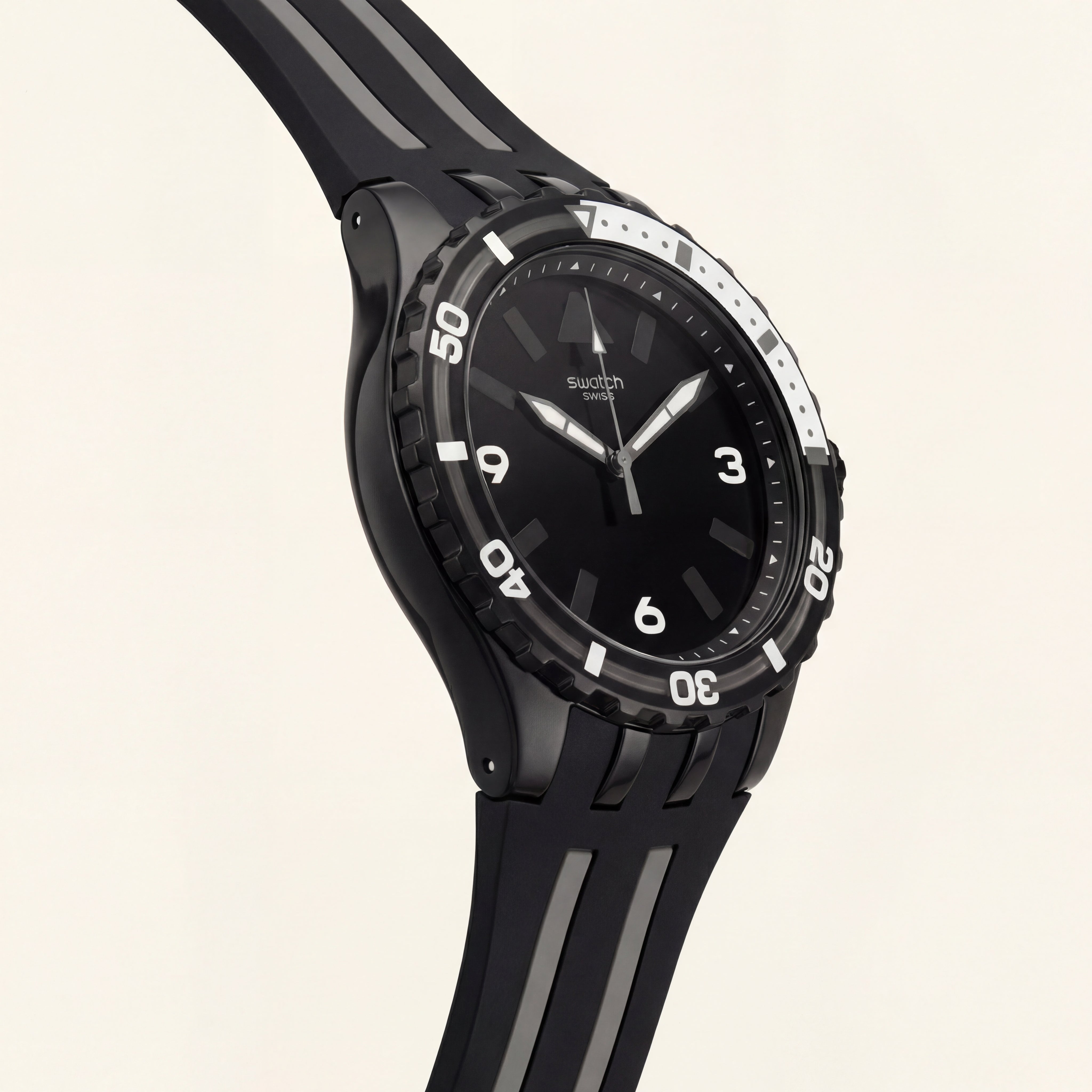 All-Black Sport Men’s Watch with Silicone Strap