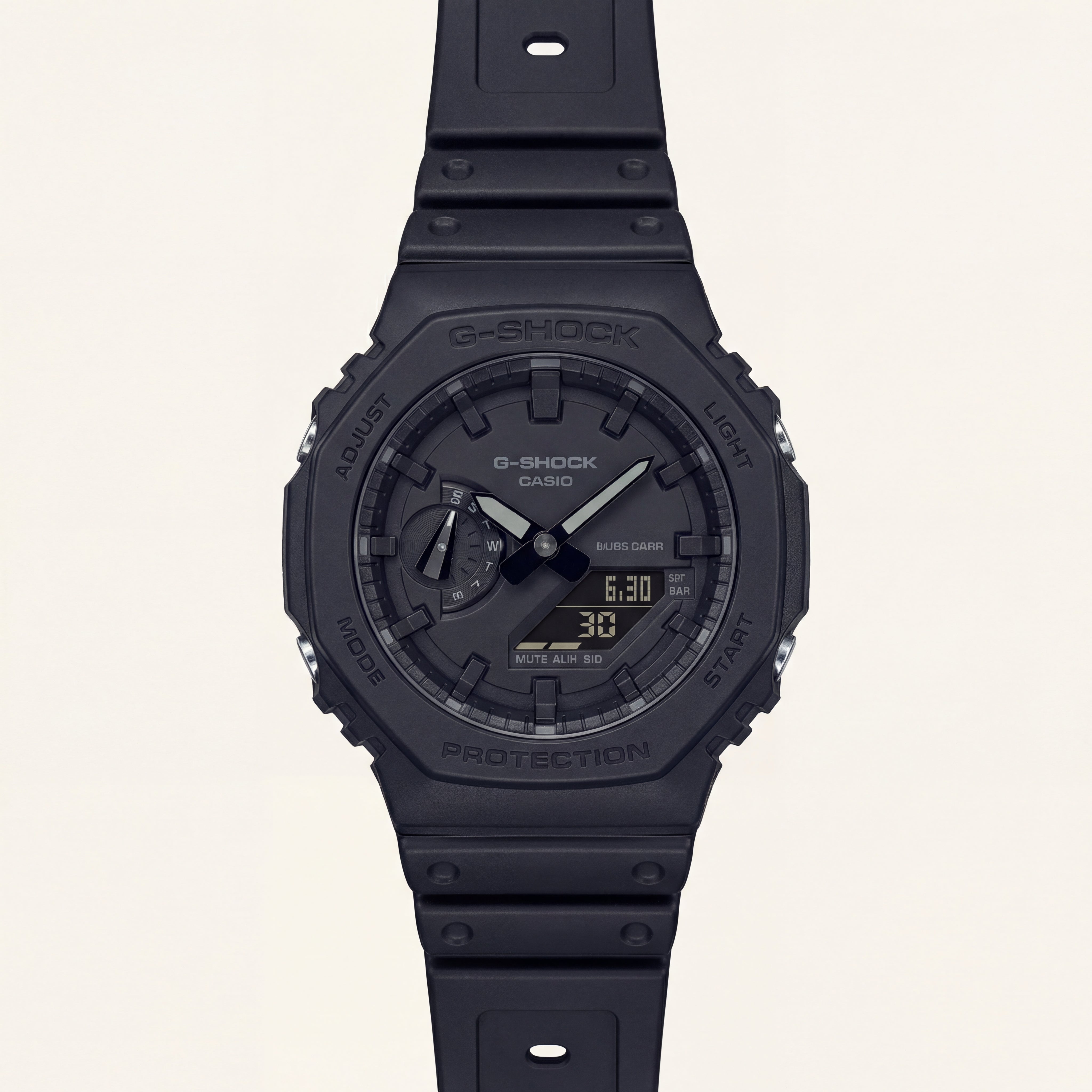 All-Black Stealth Tactical Men’s Watch with Digital-Analog Display
