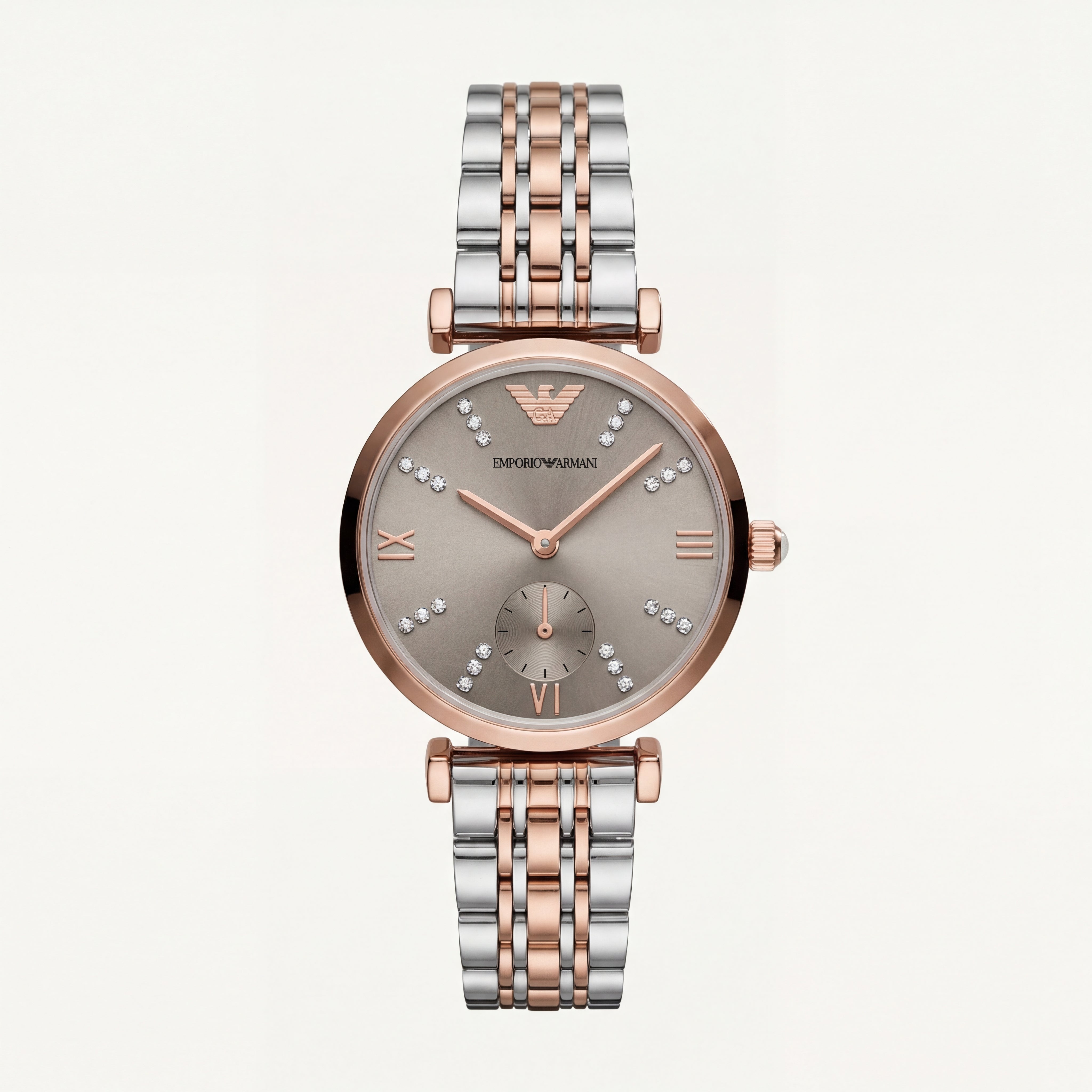 Blush Silver Crystal Watch – Two-Tone Luxe Edition