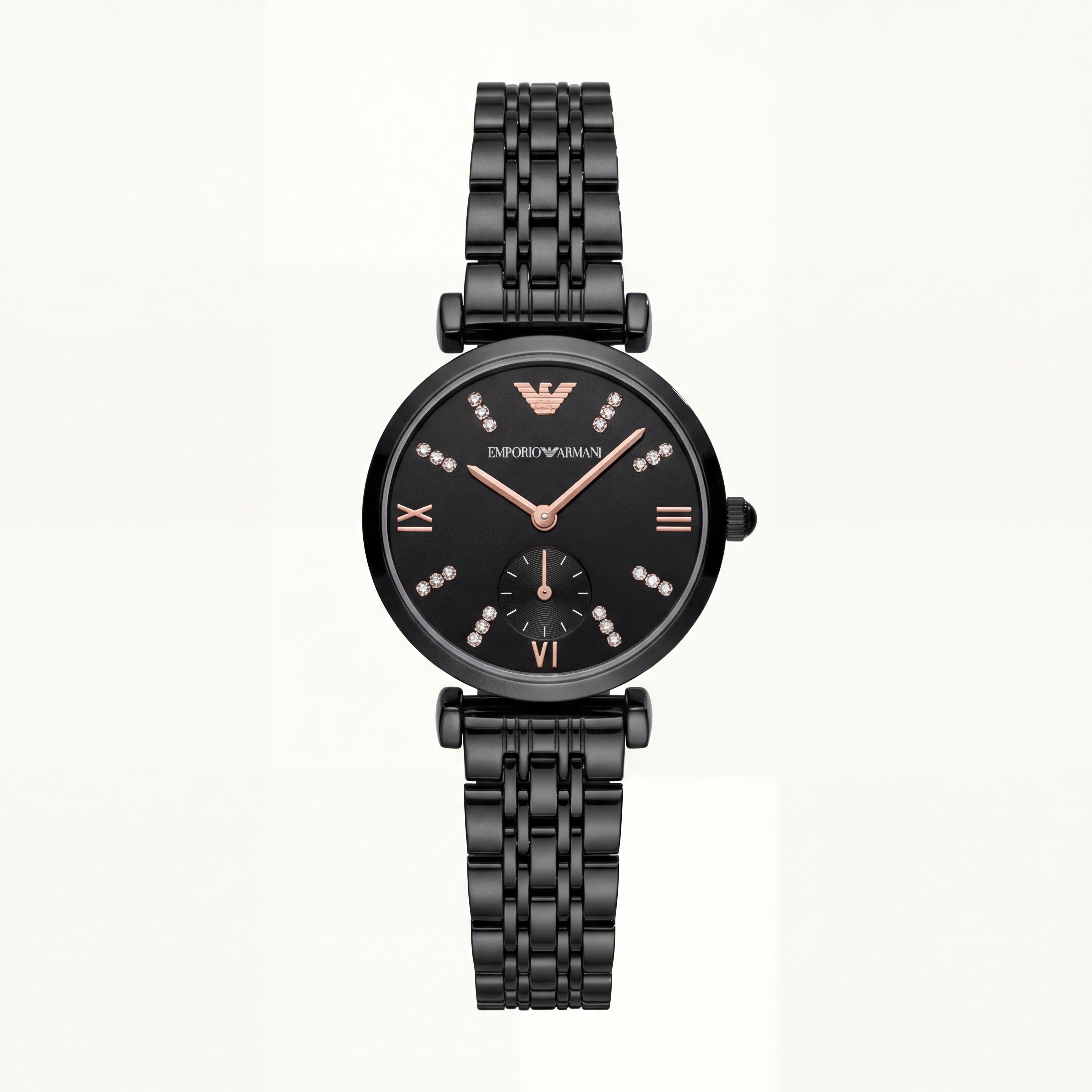 Midnight Onyx Crystal Watch – Black Luxe Edition