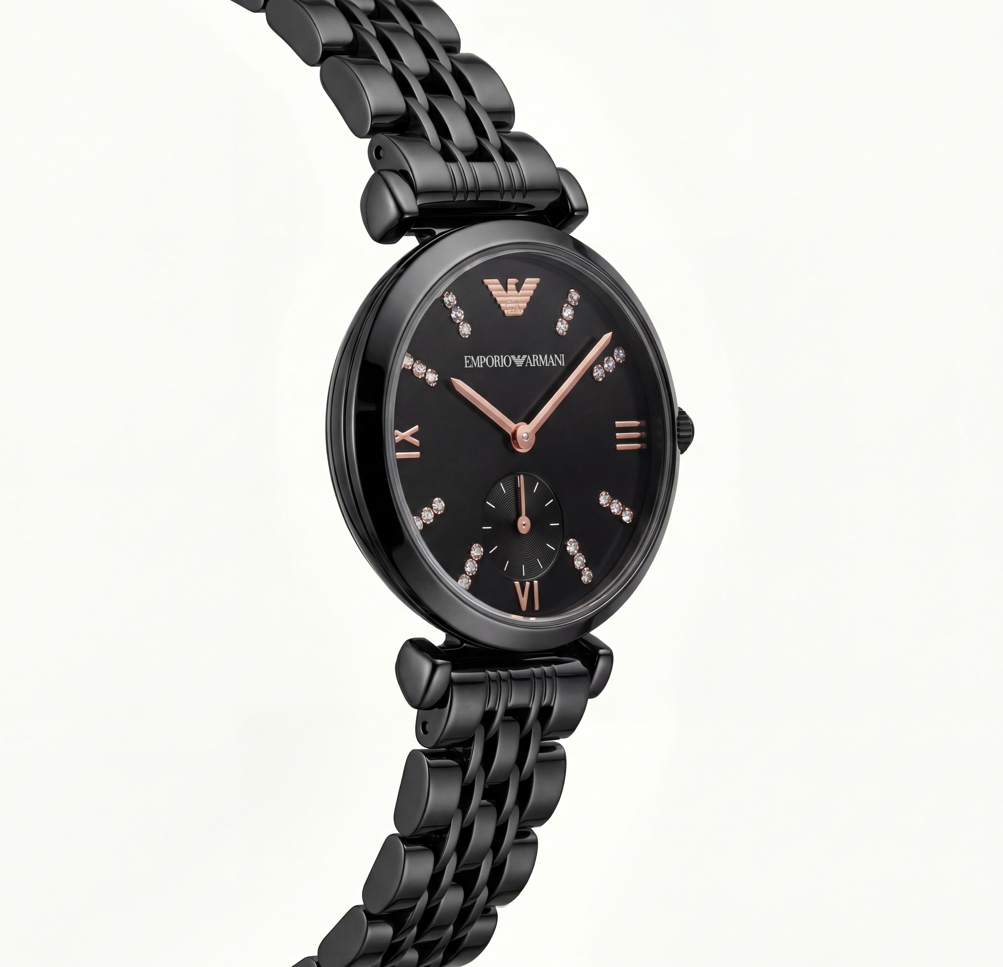 Midnight Onyx Crystal Watch – Black Luxe Edition