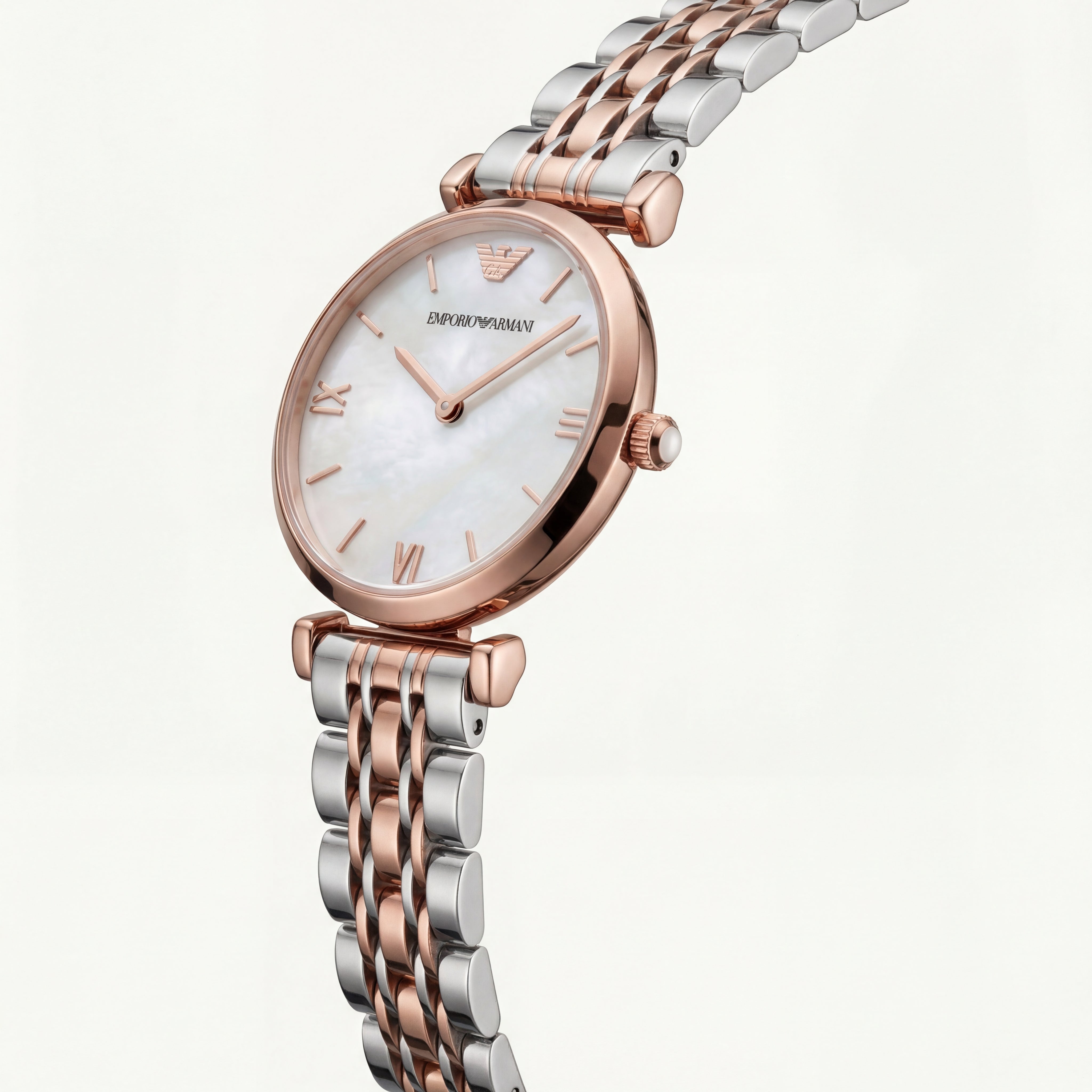 Two-Tone Rose Mother-of-Pearl Watch – Minimal Luxe Edition