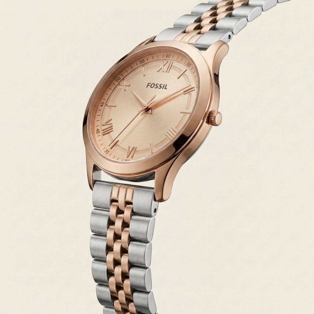 Two-Tone Rose Gold Champagne Dial Classic Quartz Watch