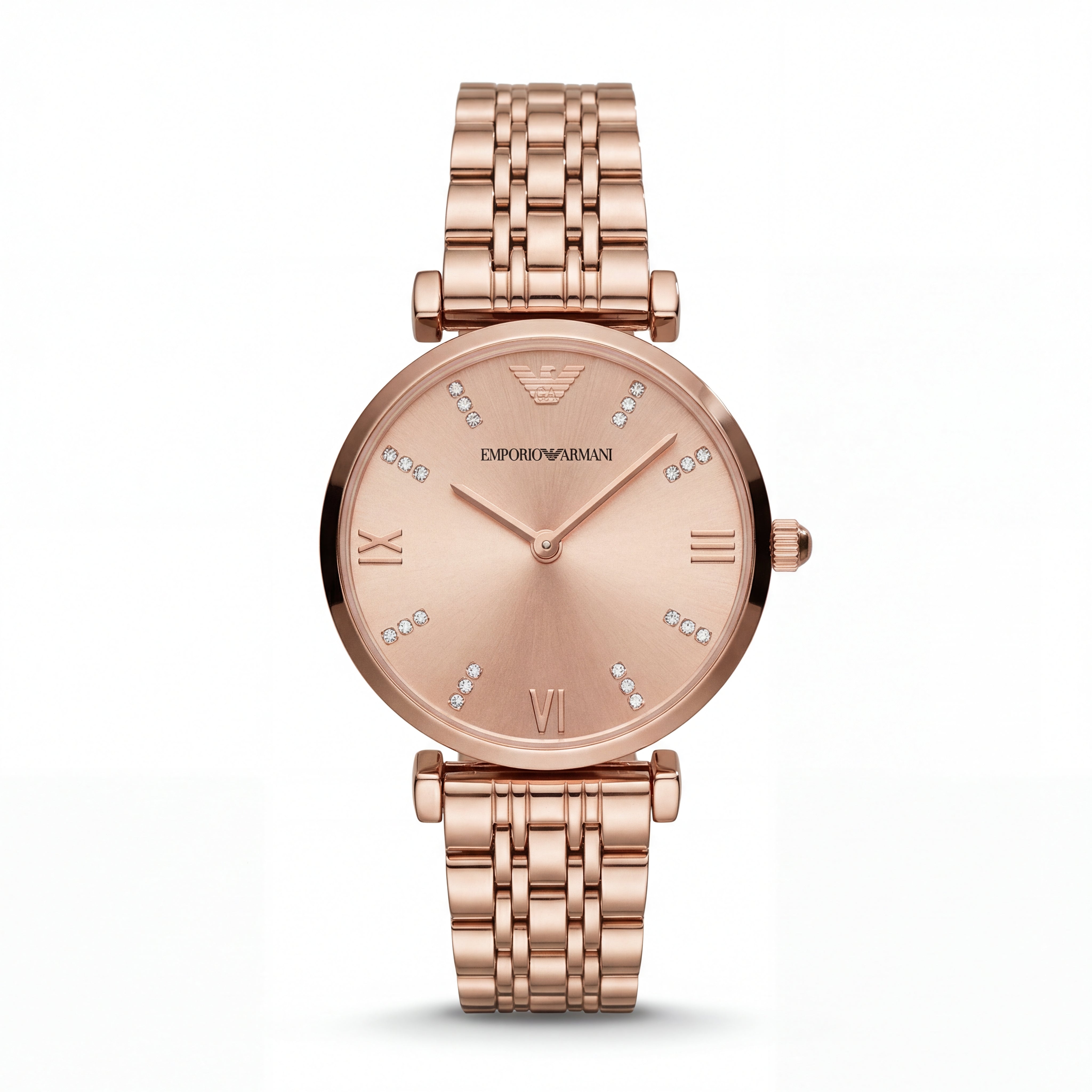 Rose Gold Crystal Accent Dial Luxury Bracelet Watch – Women
