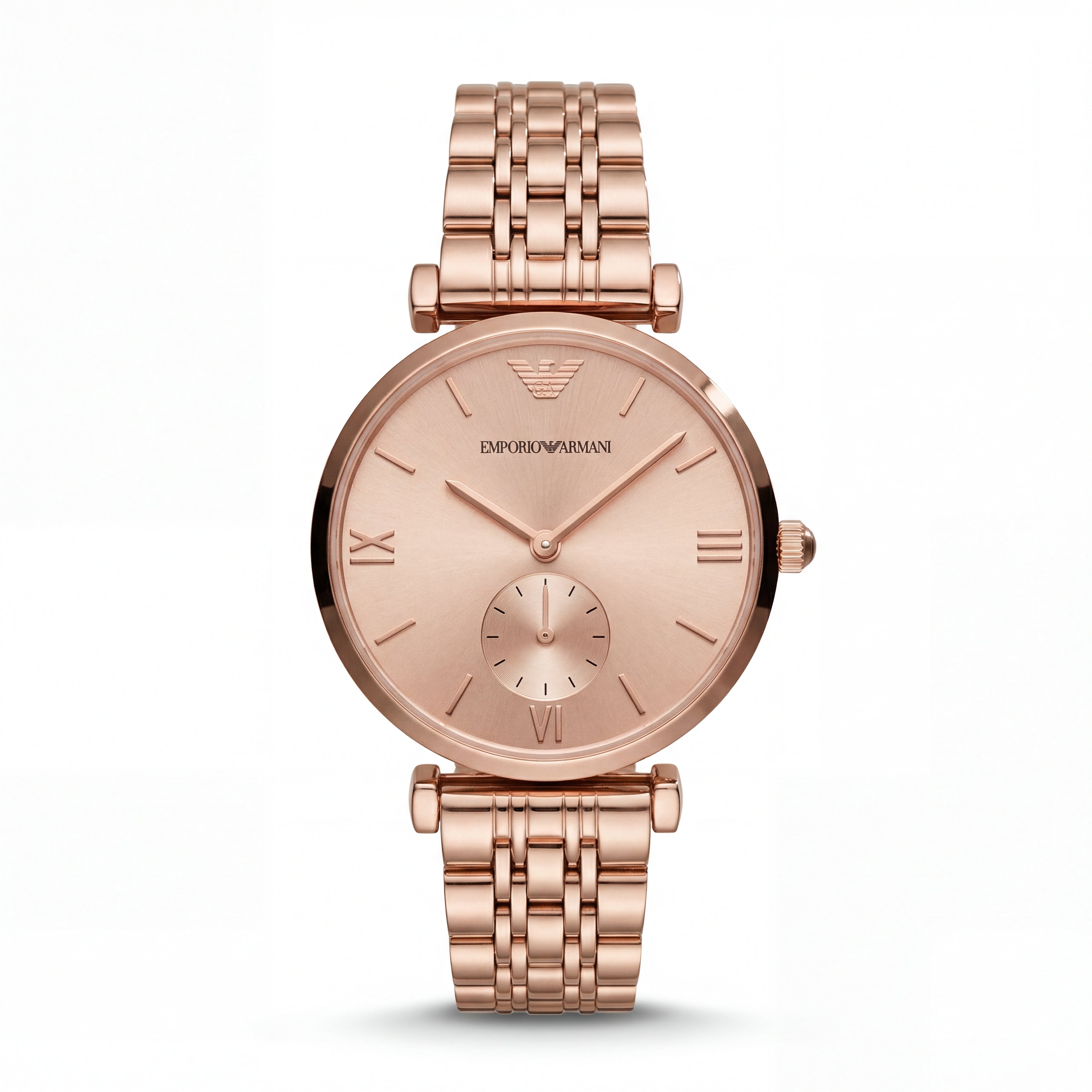 Rose Gold Sunray Dial Sub-Second Minimalist Luxury Bracelet Watch – Women