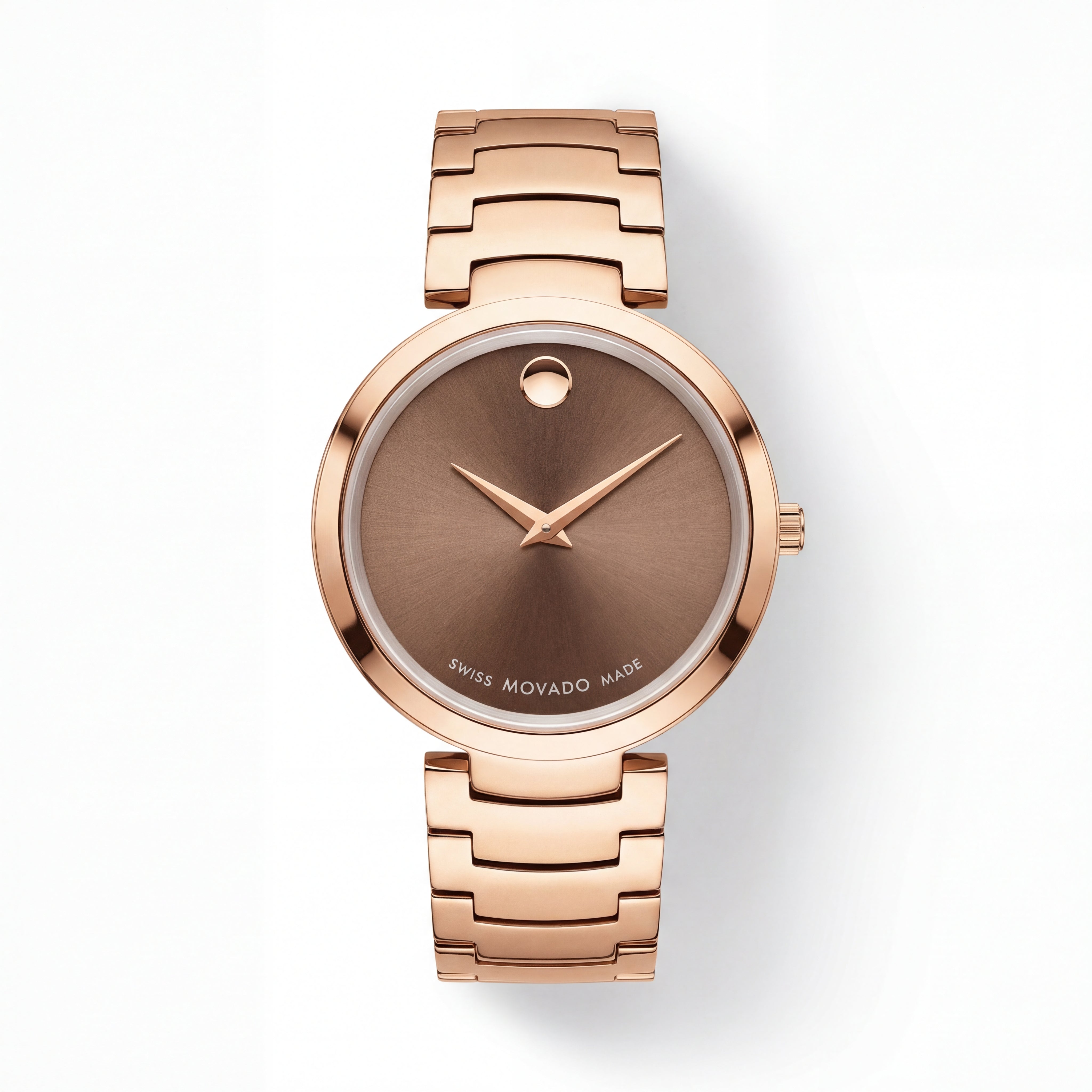 Rose Gold Minimalist Brown Sunray Dial Luxury Bracelet Watch – Women