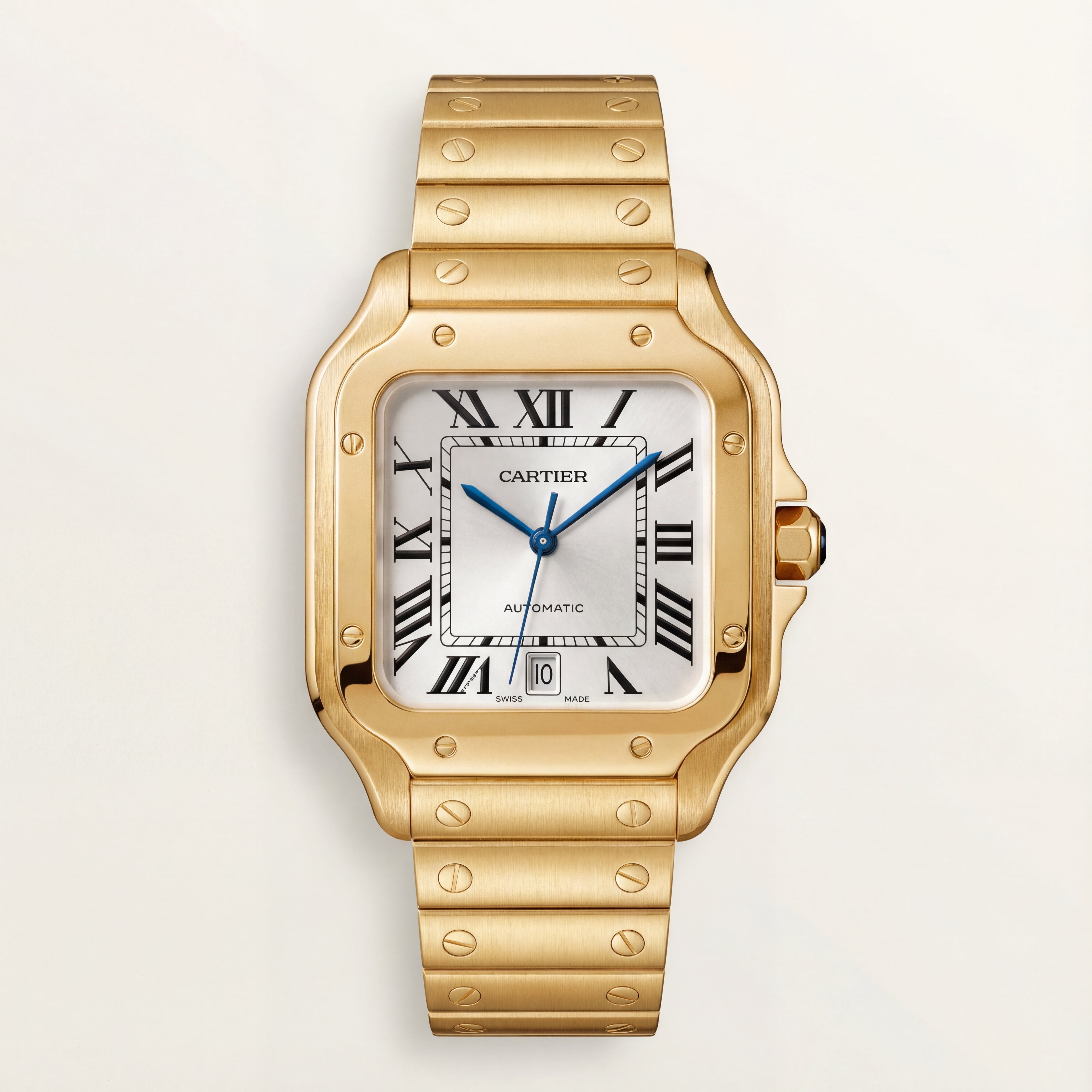 Golden Sunray Square Automatic Roman Dial Steel Watch