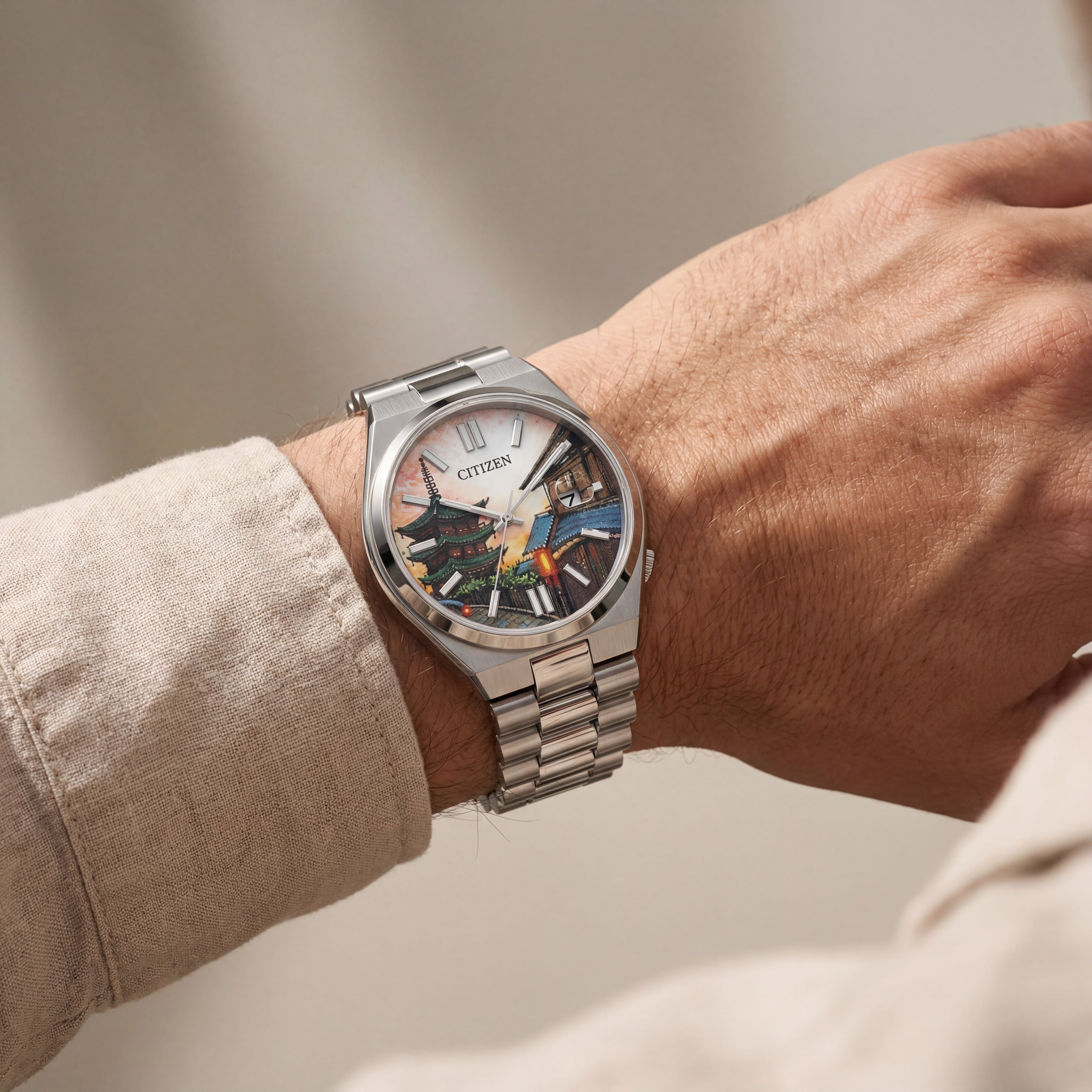 Kyoto Heritage Art Dial Silver Watch