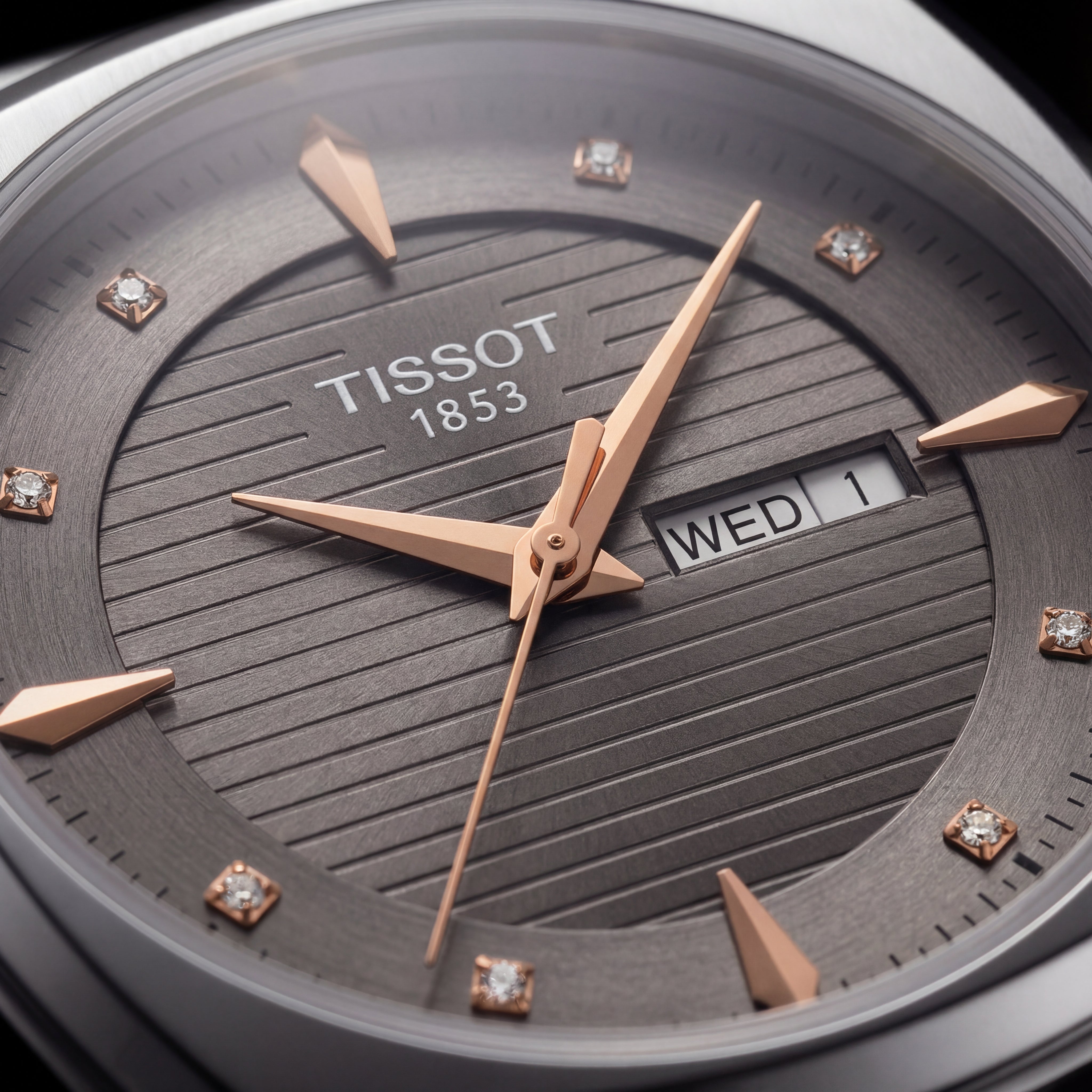 Steel Grey Diamond Index Day-Date Men’s Watch