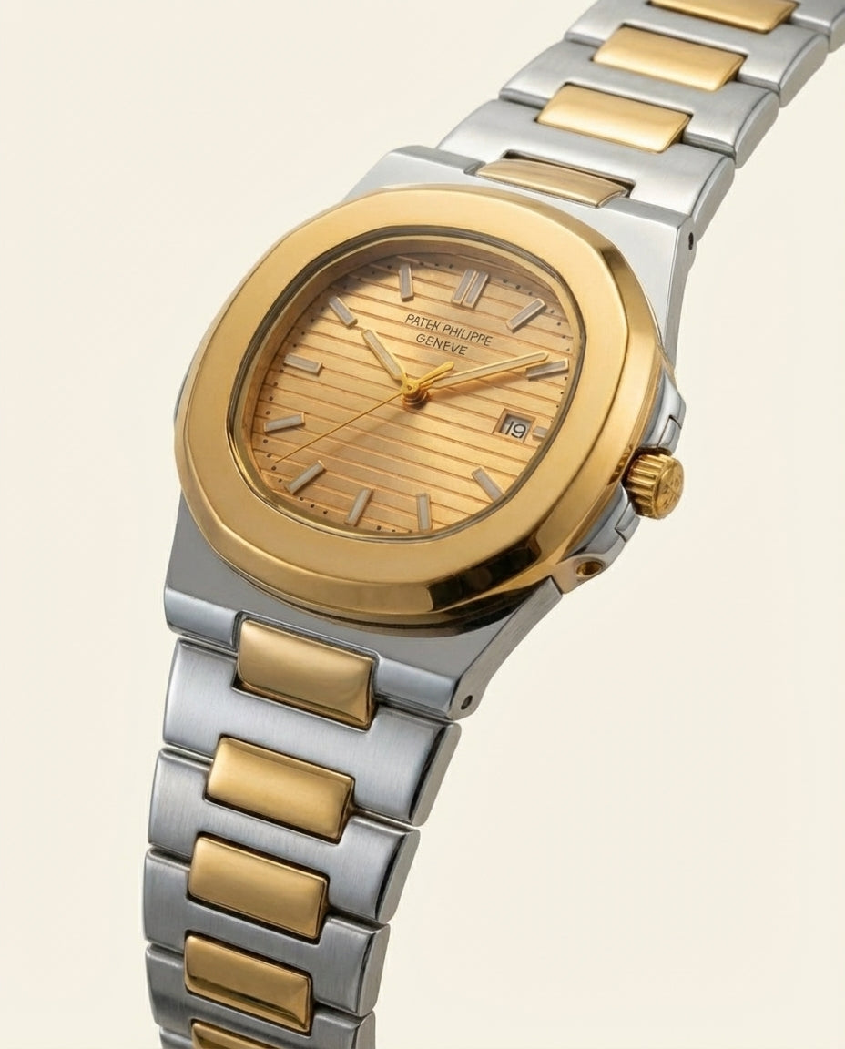 Nautiq Gold Champagne Two-Tone Automatic Luxury Watch