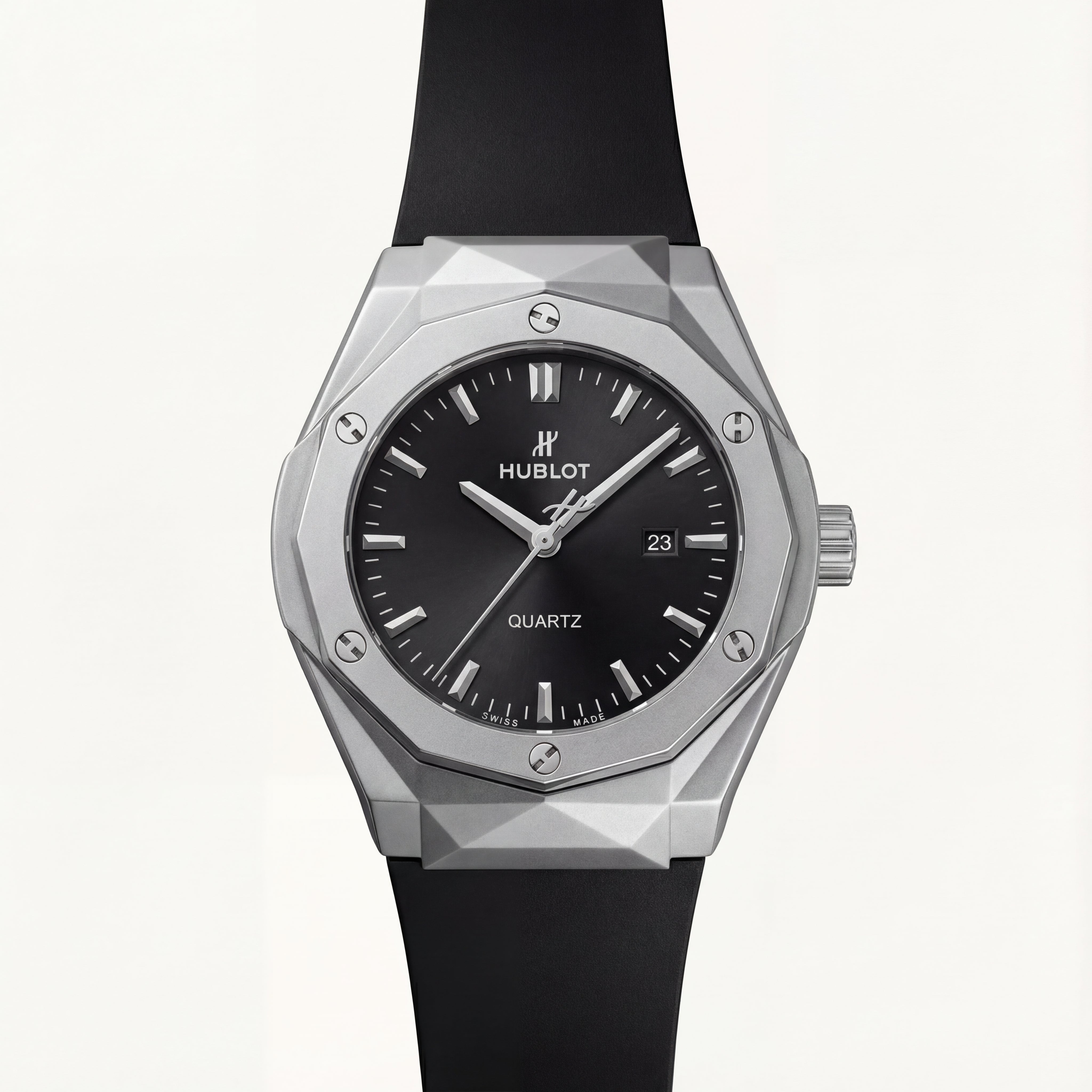 Fusion Octa Black Quartz Silver Sport Watch