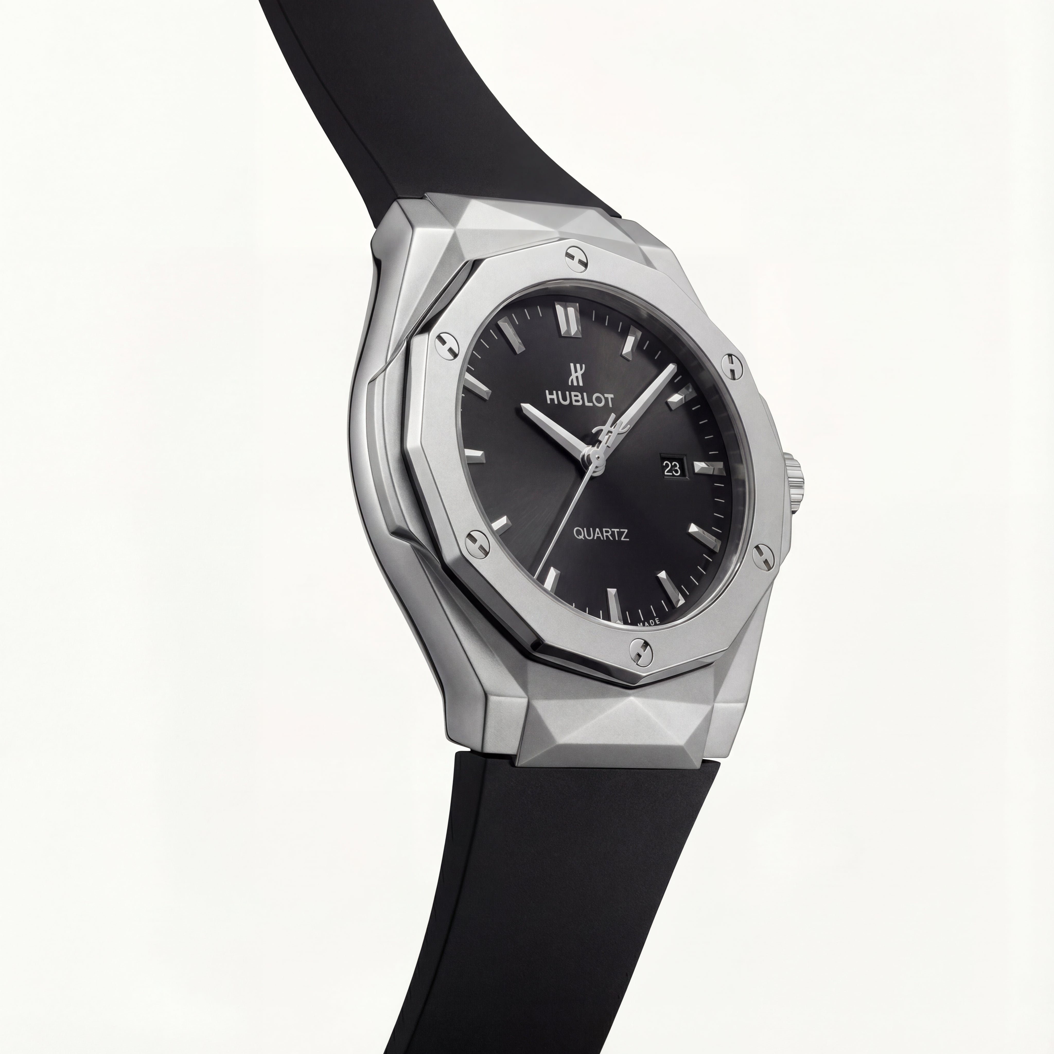 Fusion Octa Black Quartz Silver Sport Watch