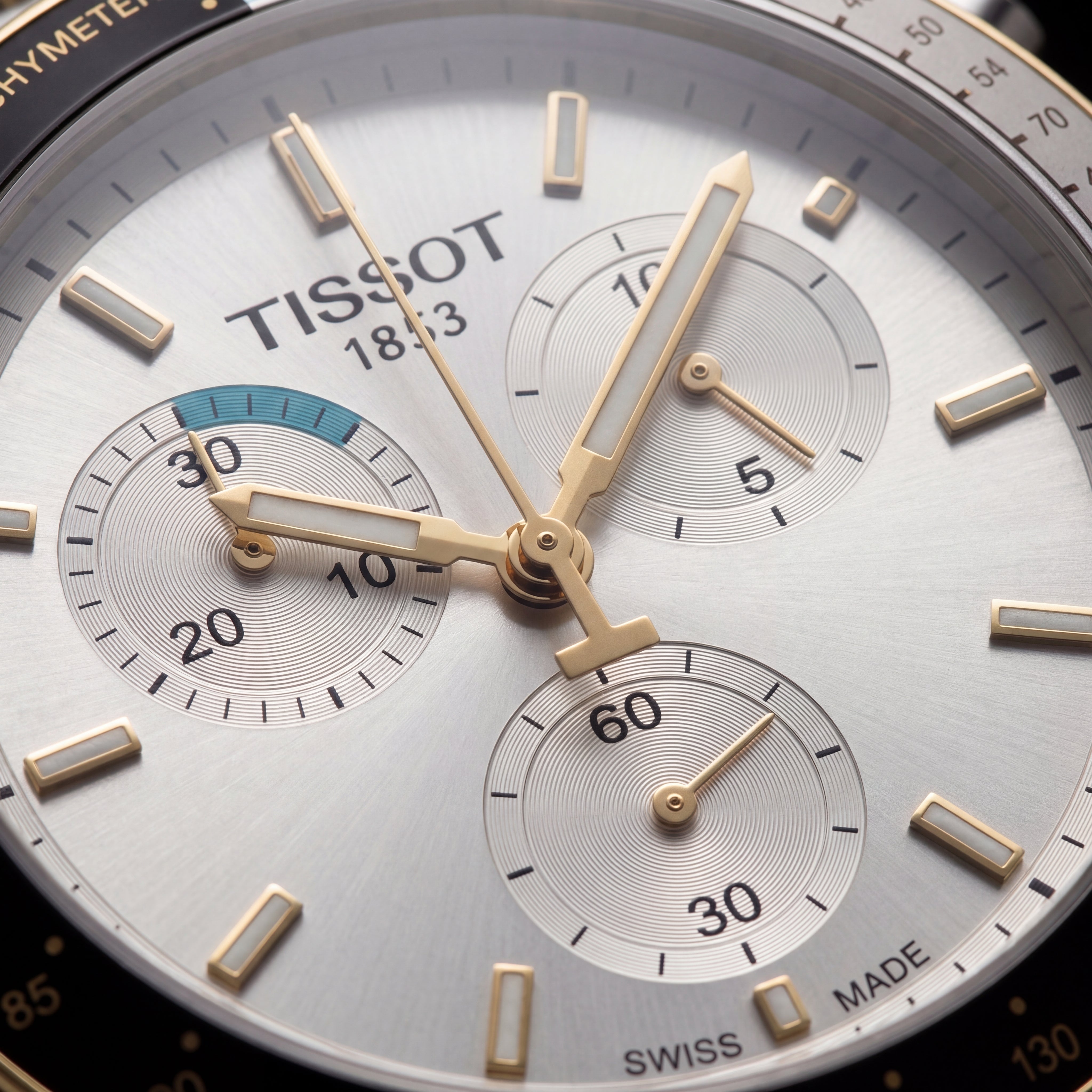 Luxury Two-Tone Stainless Steel Chronograph Tachymeter Silver Dial Premium Bracelet Watch – Men