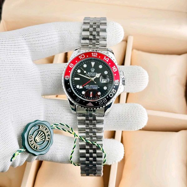 Premium Silver GMT Style Luxury Watch Black Red Coke Bezel Jubilee Bracelet Classic Luxury Watch – Men