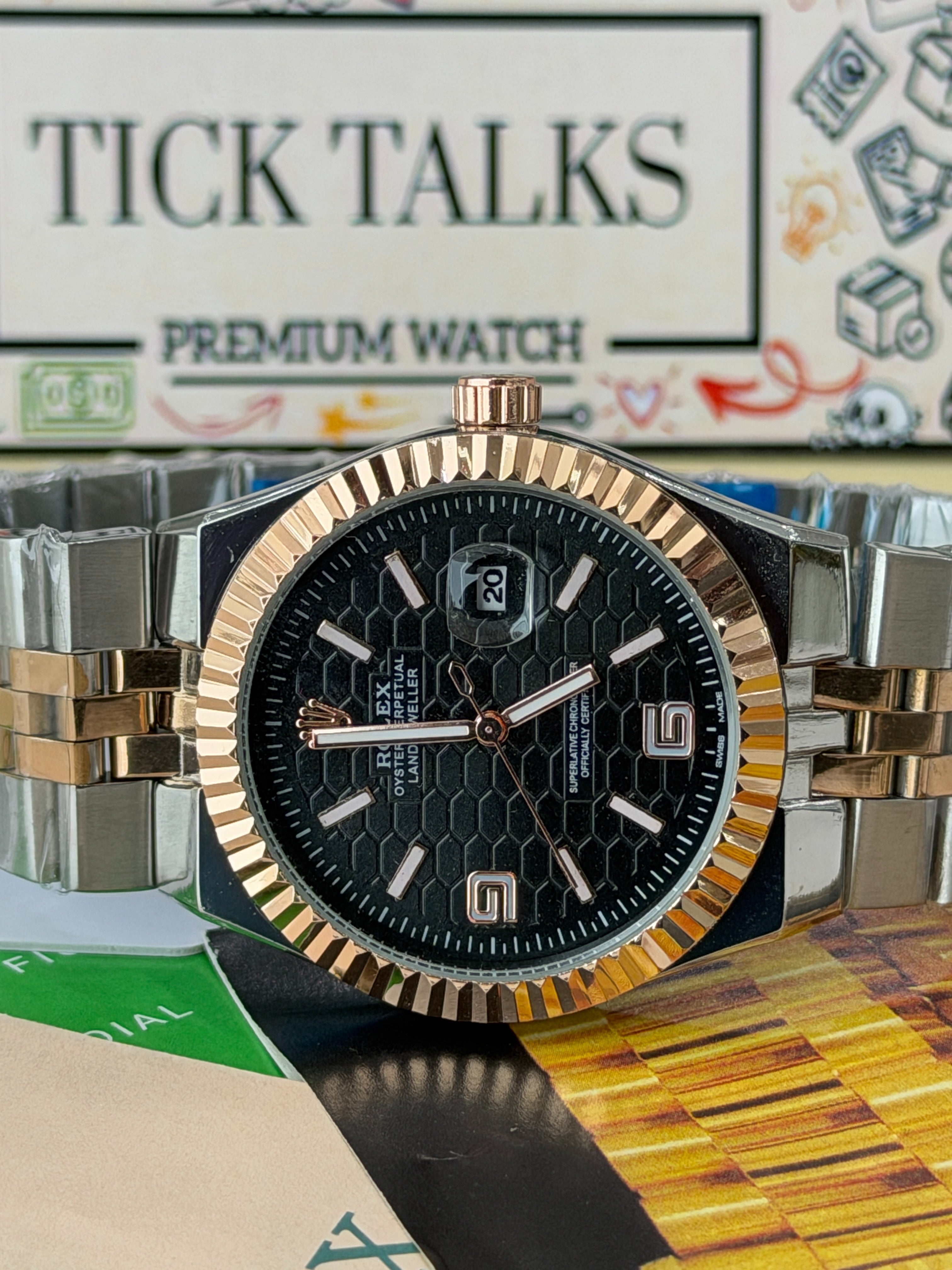 Premium Black Dial Luxury Watch – Men